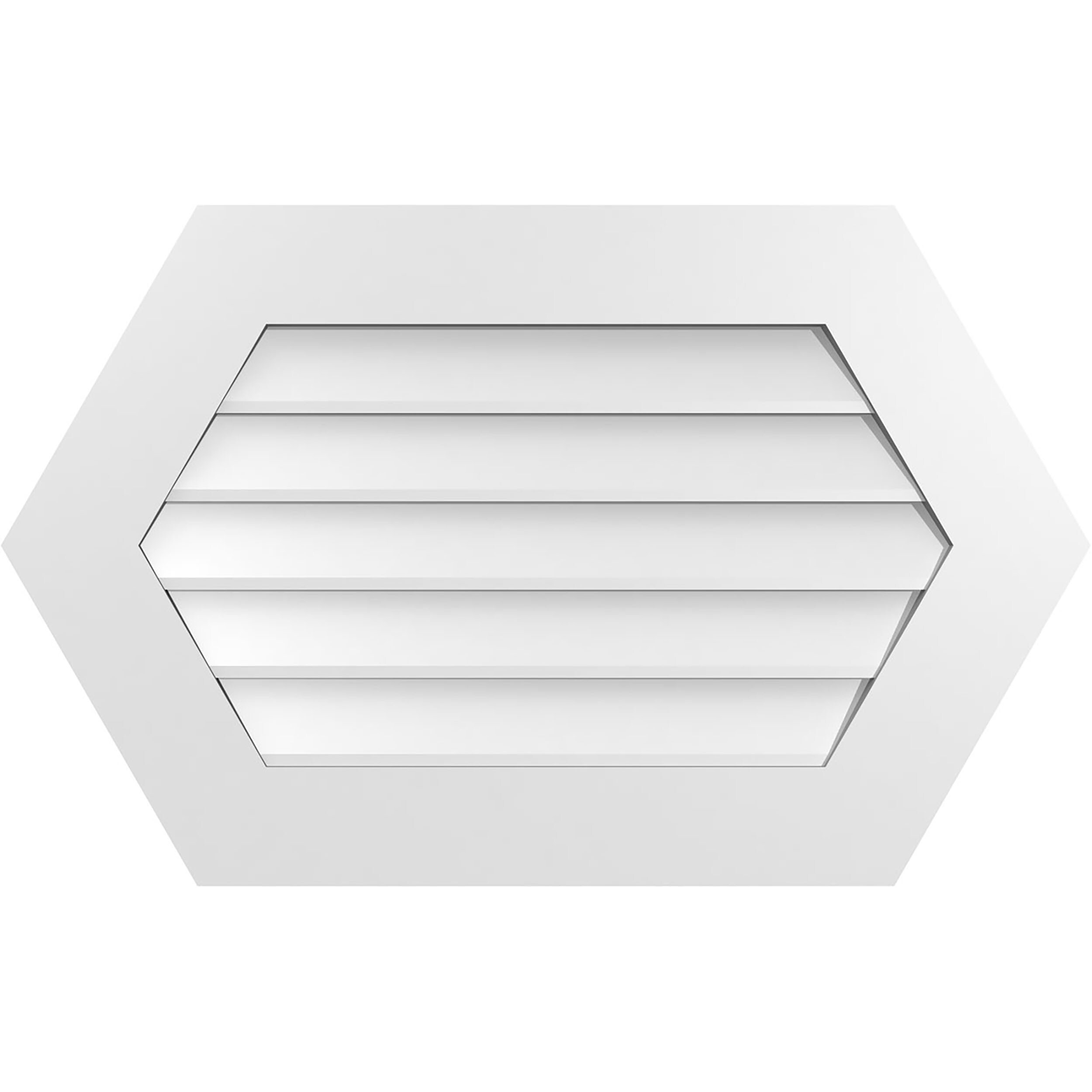 Ekena Millwork GVPHP32X2001SN 32-Inches x 20-Inches Off-white Peaked PVC Gable Louver Vent