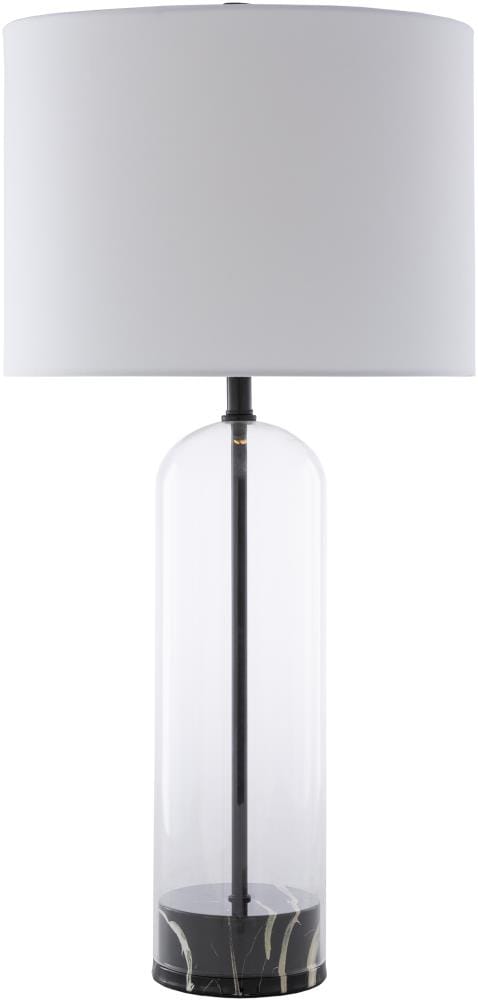 Surya CGE-003 Carthage 29-in Black/Clear 3-way Table Lamp with Fabric Shade