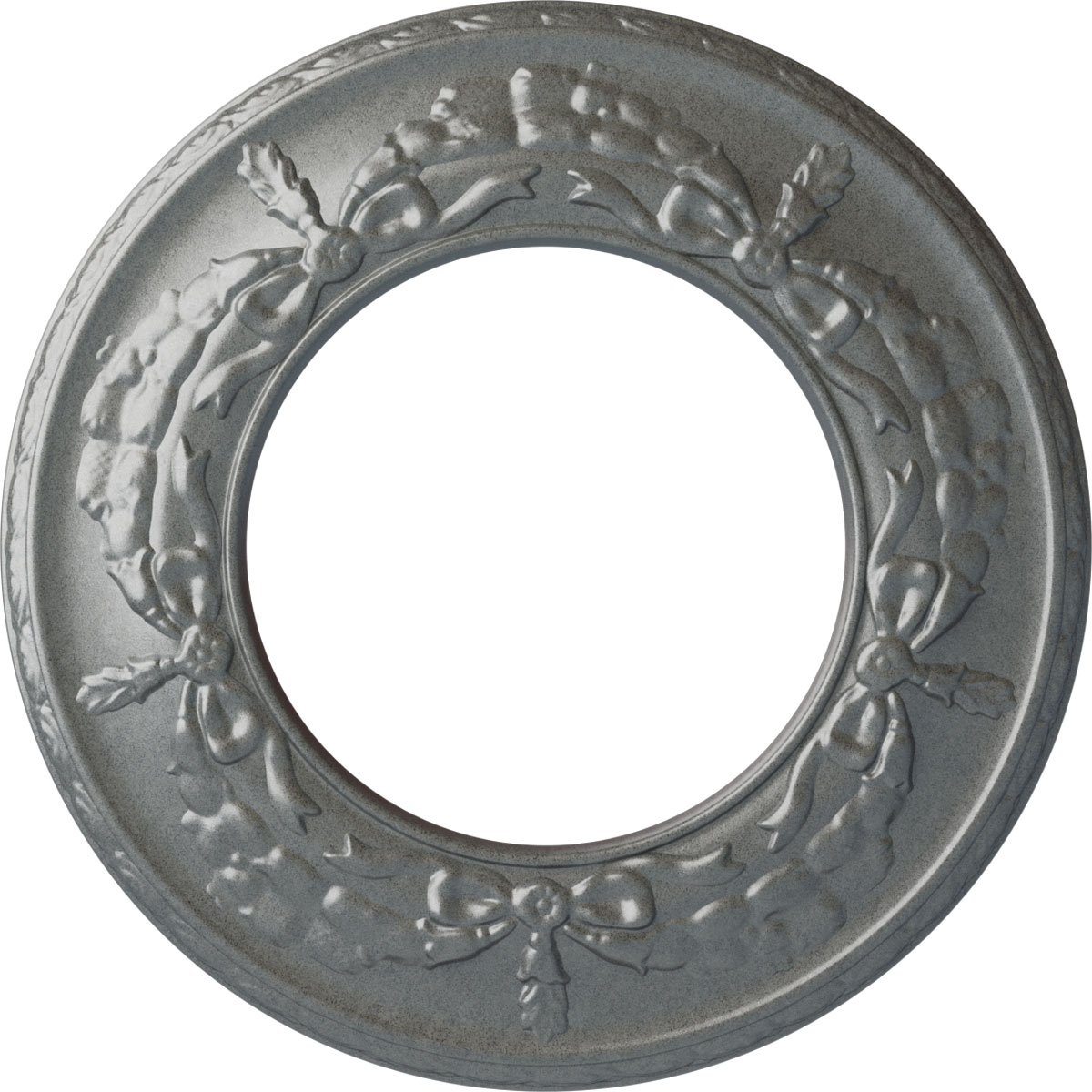 Ekena Millwork CM13SAPLS Salem 13.25-in W x 13.25-in L Painted Platinum Polyurethane Whole Ceiling Medallion