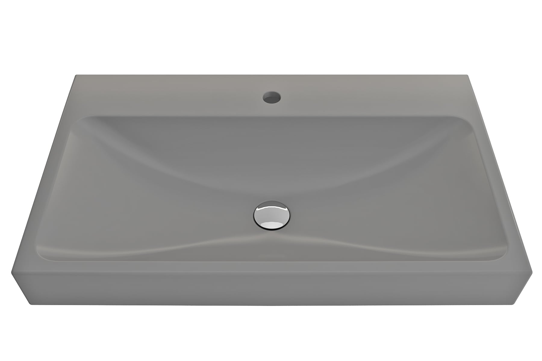 BOCCHI 1078-006-0126 Fire Clay 19-in Wall-mount Rectangular Modern Matte Gray Bathroom Sink