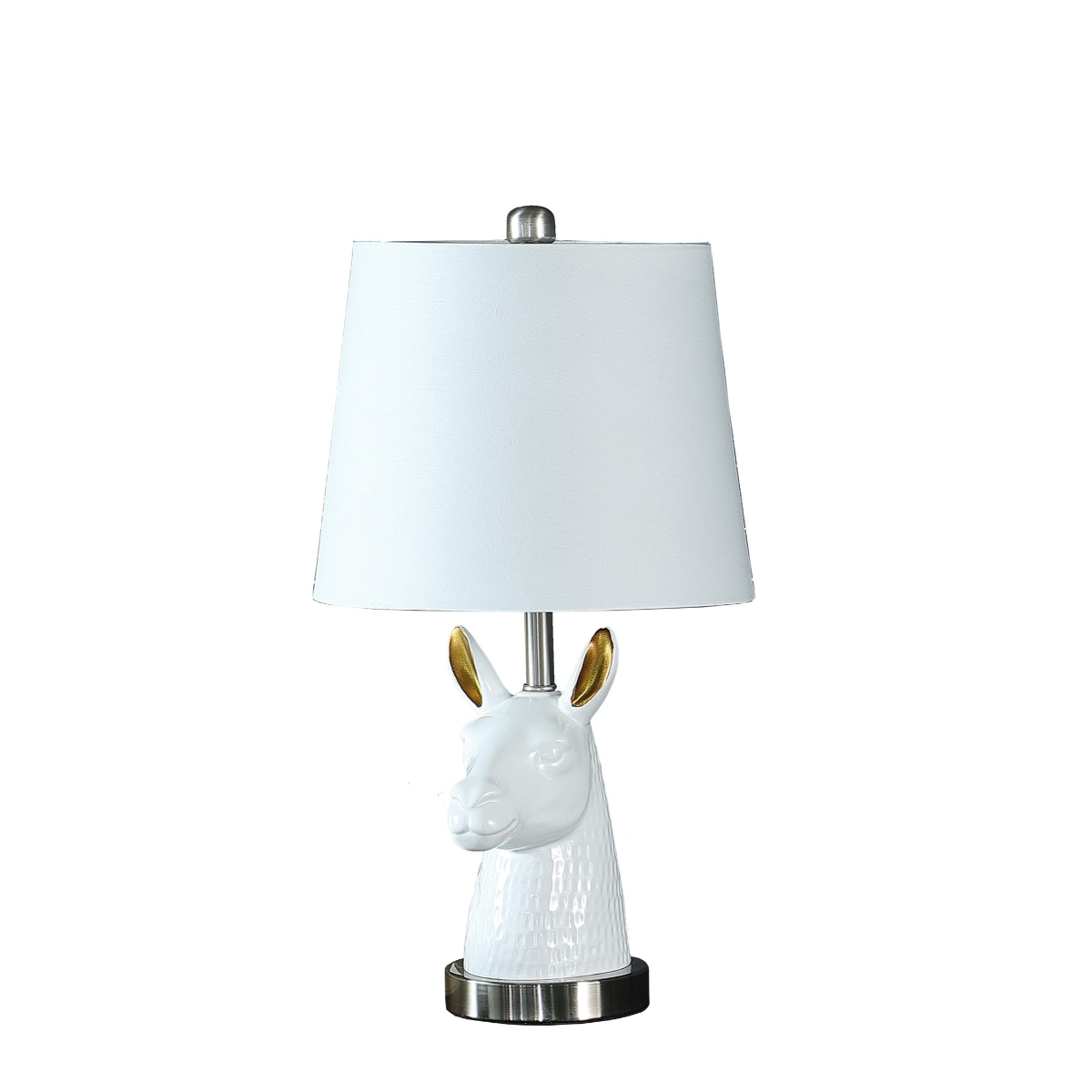 HomeRoots 20.5-in White Table Lamp with Metal Shade in the Table Lamps ...