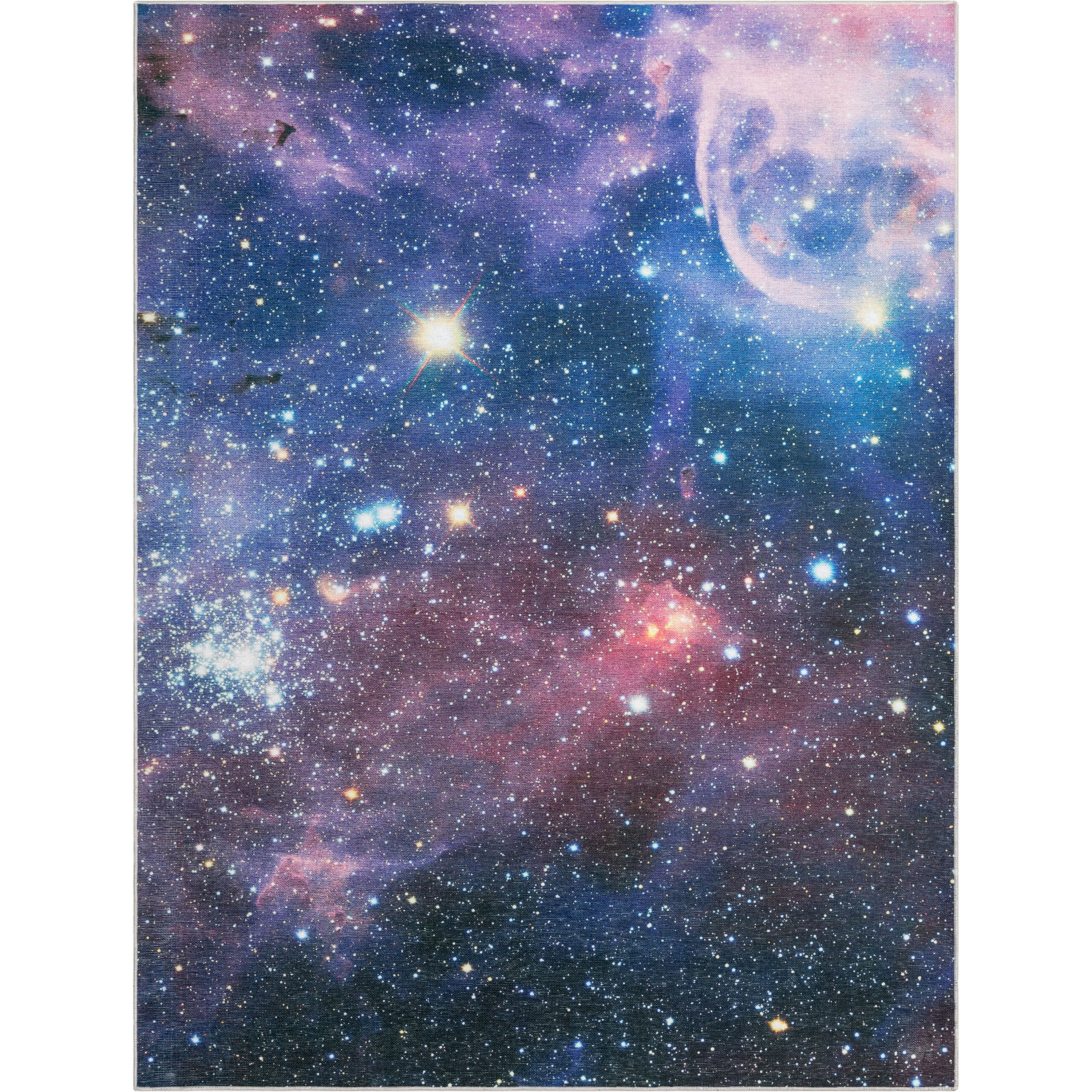 Nebula Multi-Color Abstract Kids Washable 5' x 7' Rug