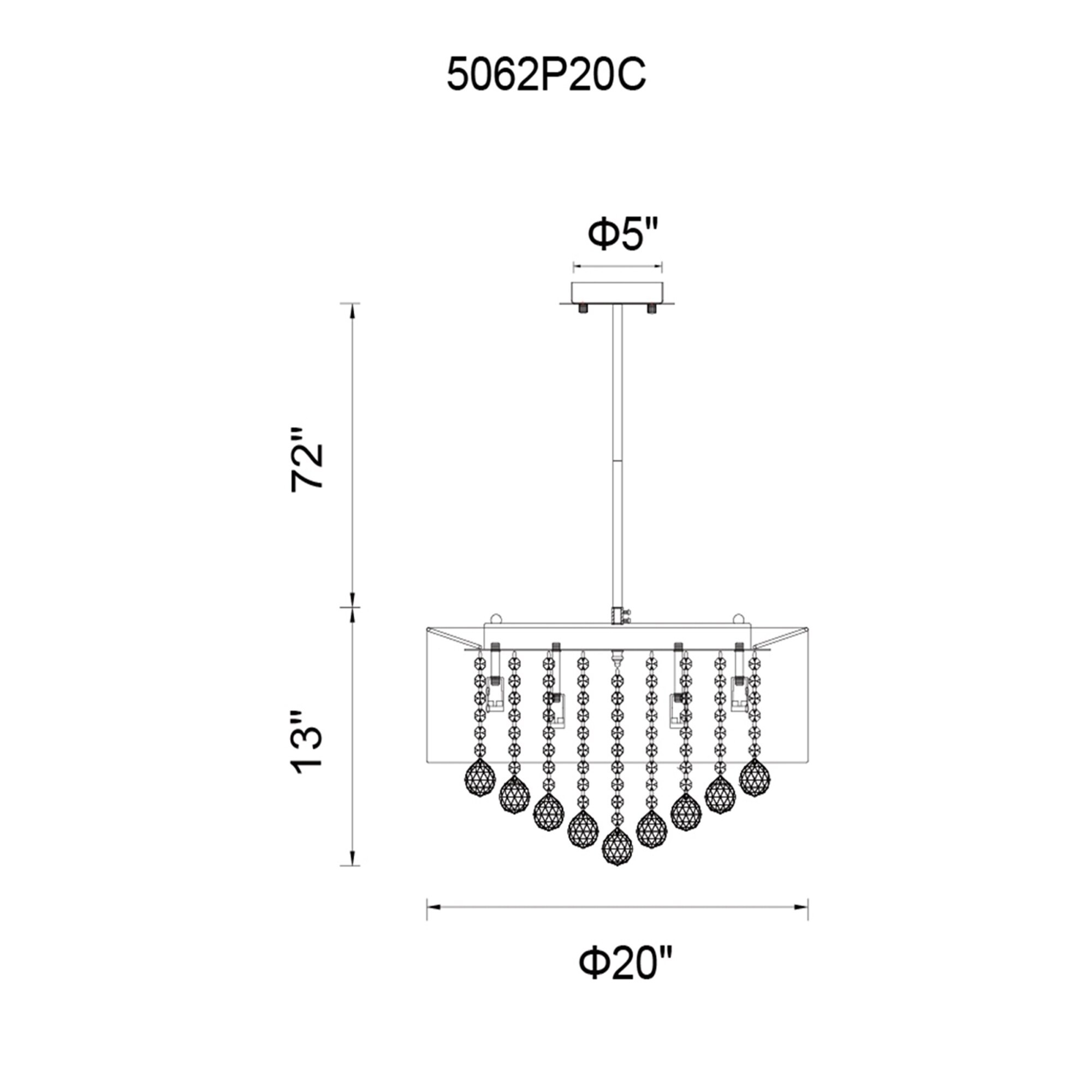 CWI Lighting 5062P20C-SMOKE-BK b090015 - View #3