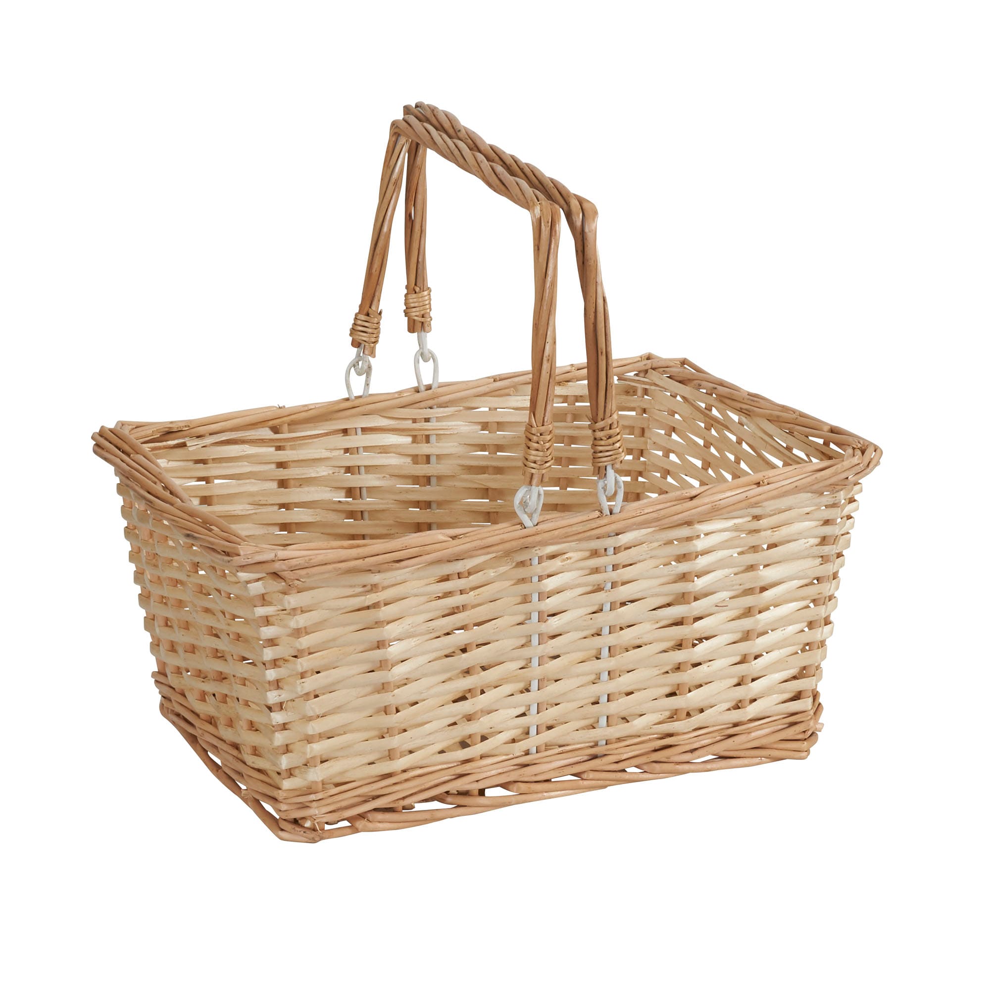 Household Essentials Woven Market Basket Handwoven Willow Weave Stylish Handles with Durable Metal Anchors Classic and Versatile Attractive Spacious Lightweight Natural #HHML-2202