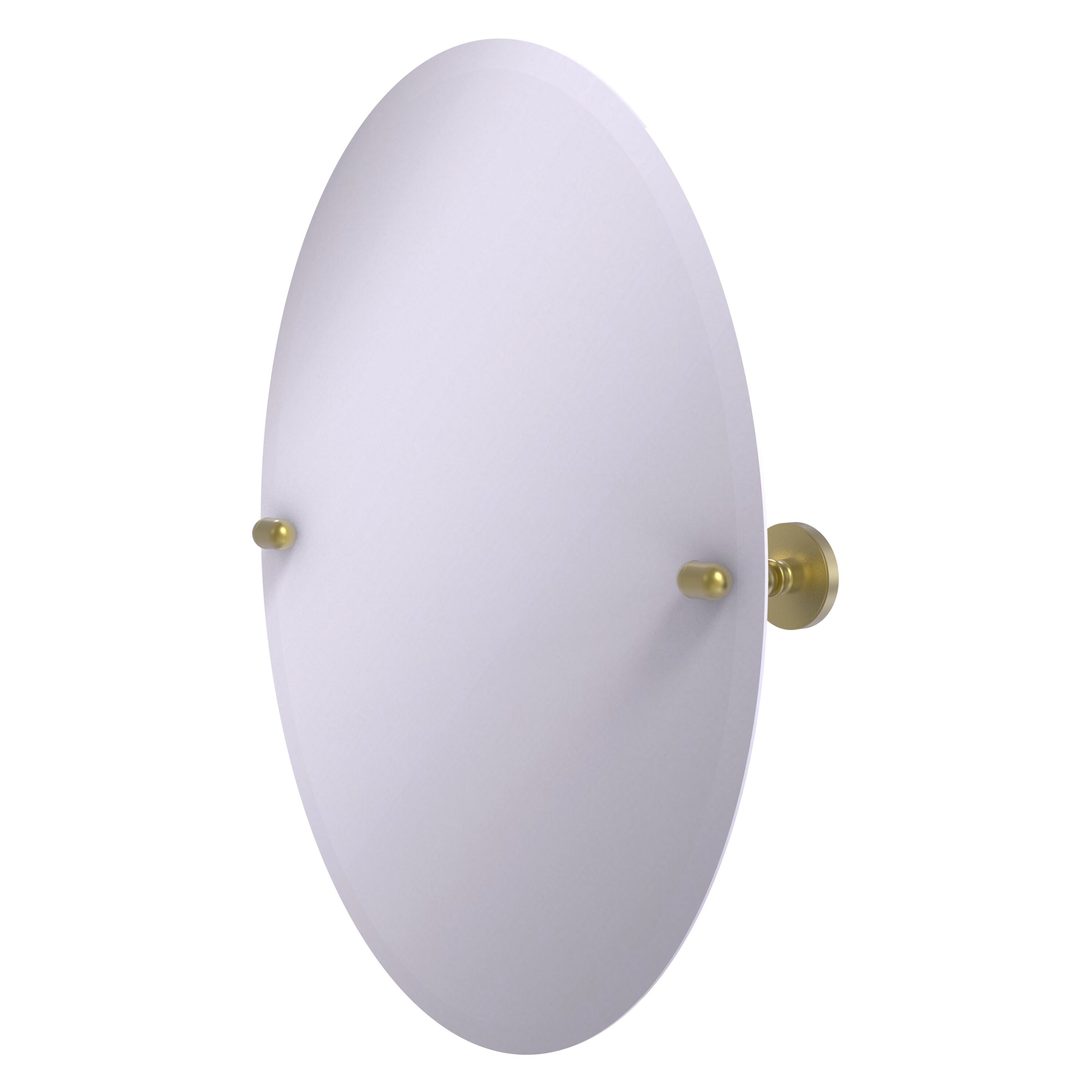Allied Brass TA-91-SBR Tango 21-Inches x 28-Inches Beveled Frameless Oval Tilting Bathroom Vanity Mirror ( Satin Brass )