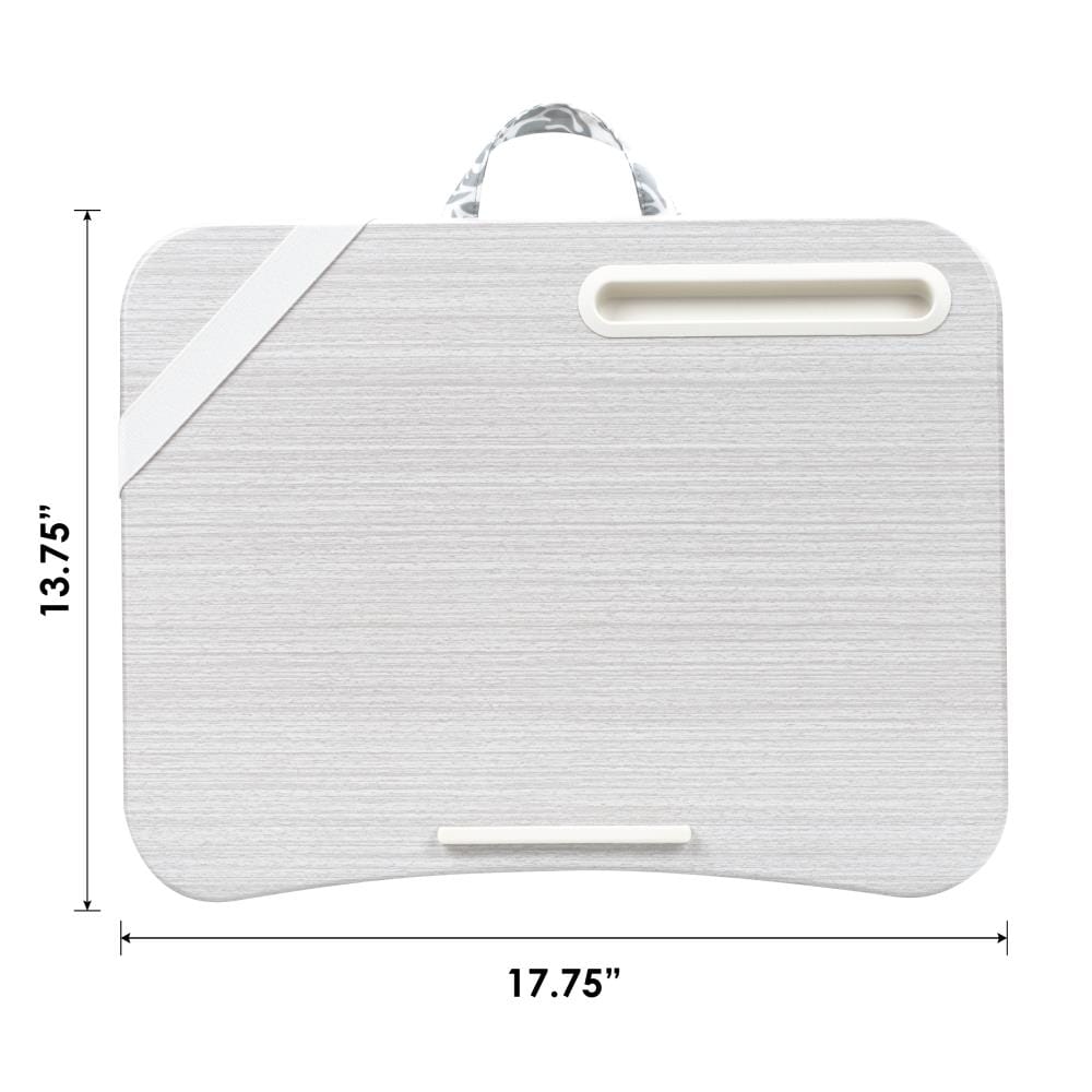 Gray Damask Polyester Lap Desk with Phone Holder