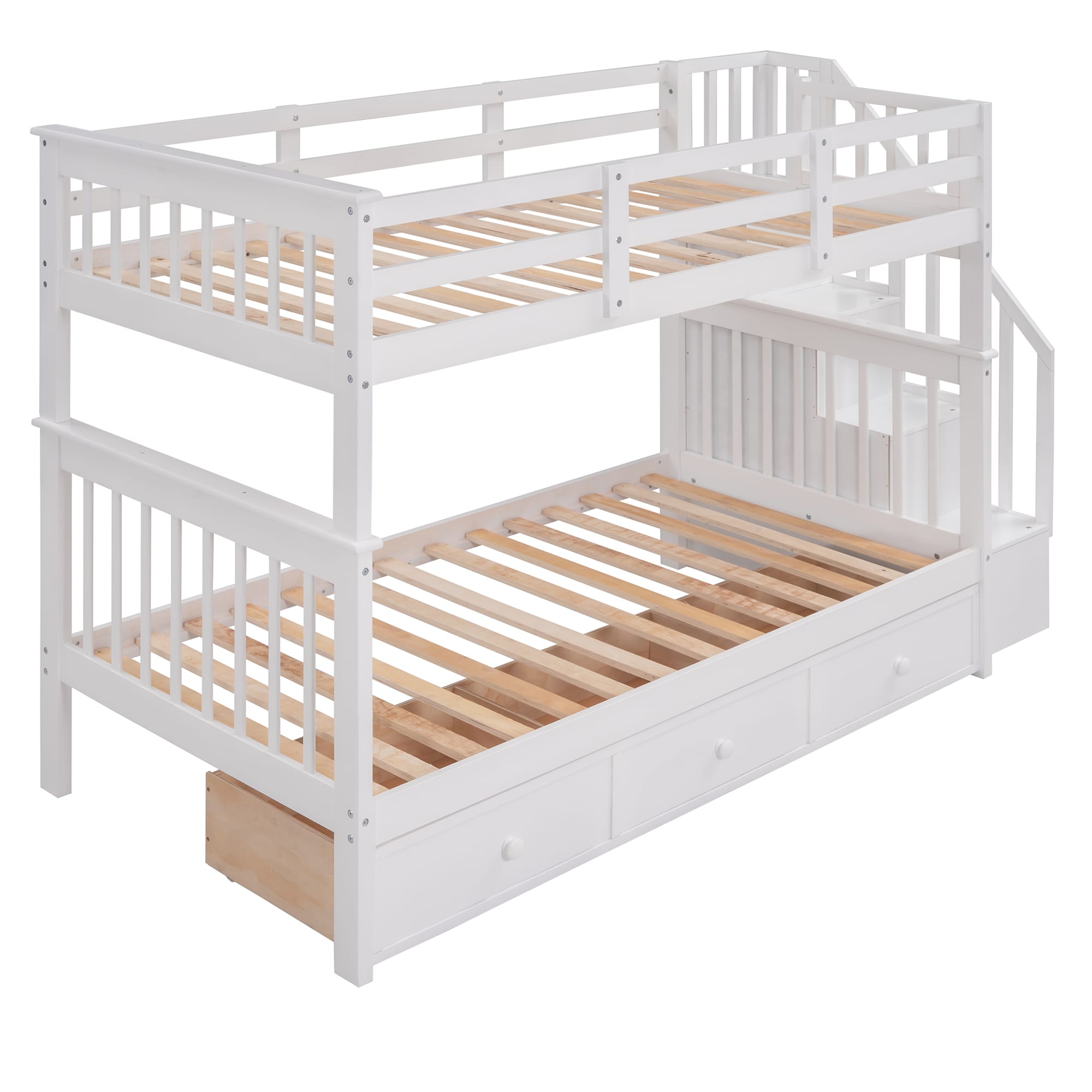 Qualler BLE000309K White Twin over twin Bunk Bed