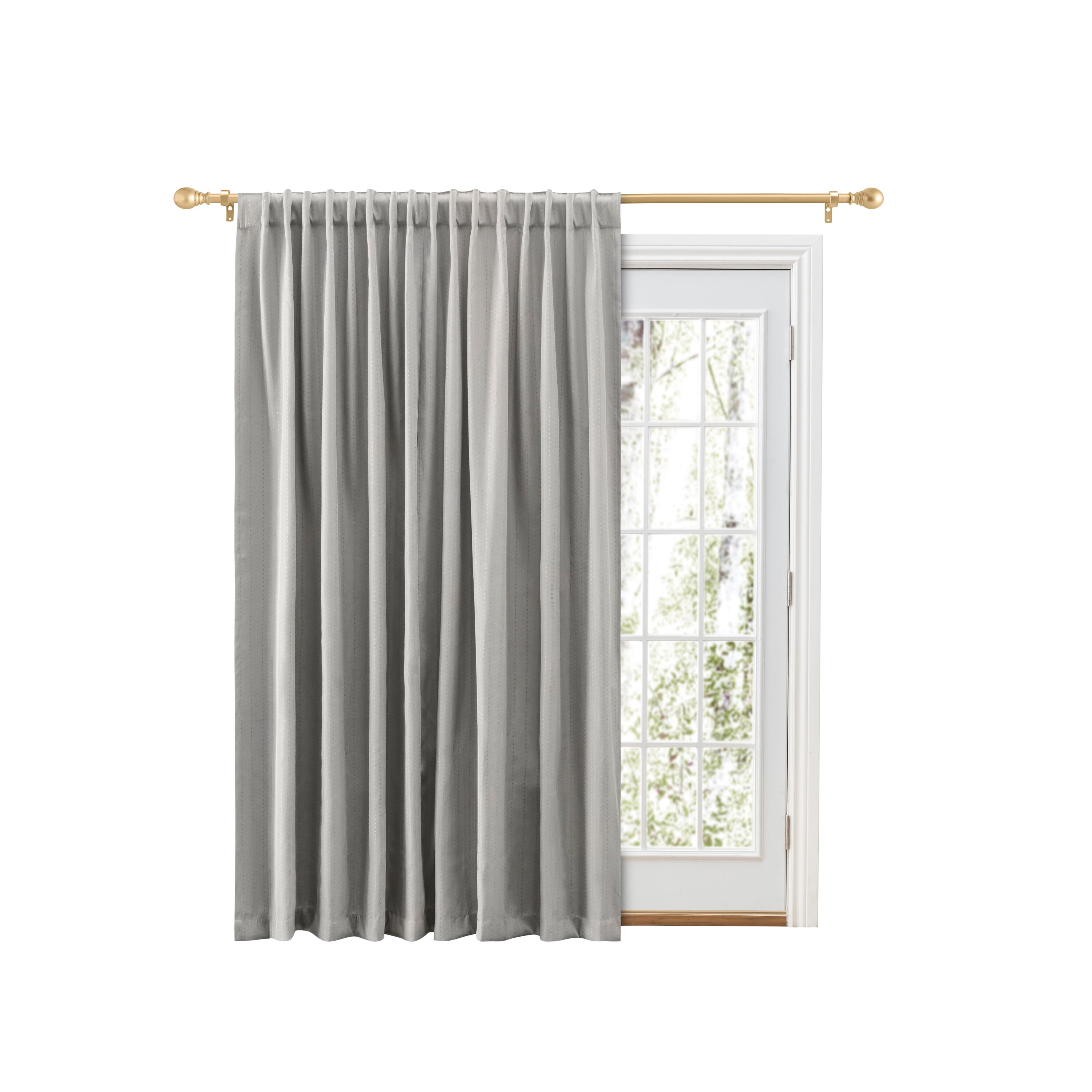 Ricardo Trading 01125-70-484-15 84-in Smoke Room darkening Back tab Single curtain panel