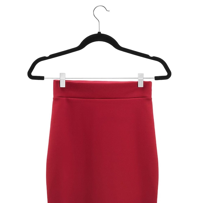 OSTO Premium Velvet Skirt Hangers with Clips- 20 Pack Black at Lowes.com
