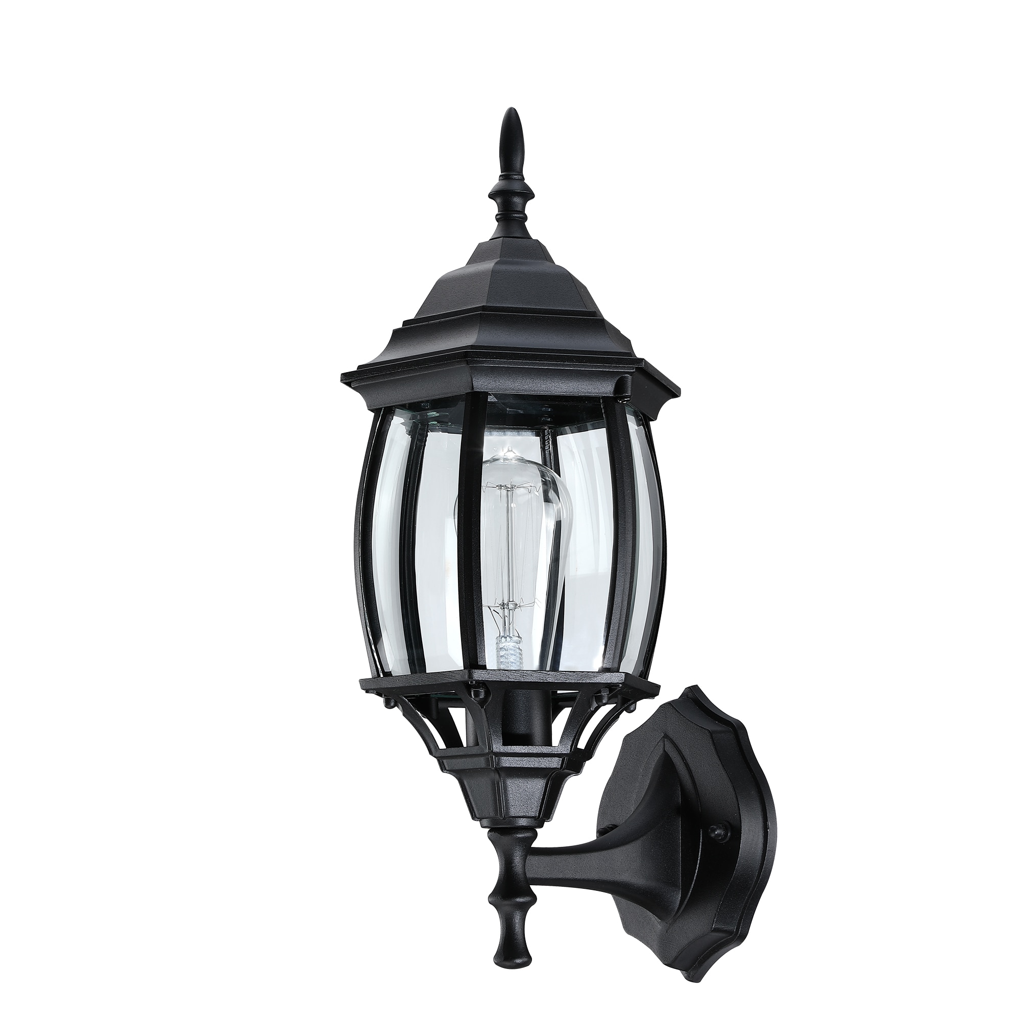 Hukoro FL14491-WL-BK 1 -Light 16.5-in H Matte Black Hardwired Outdoor Wall Light