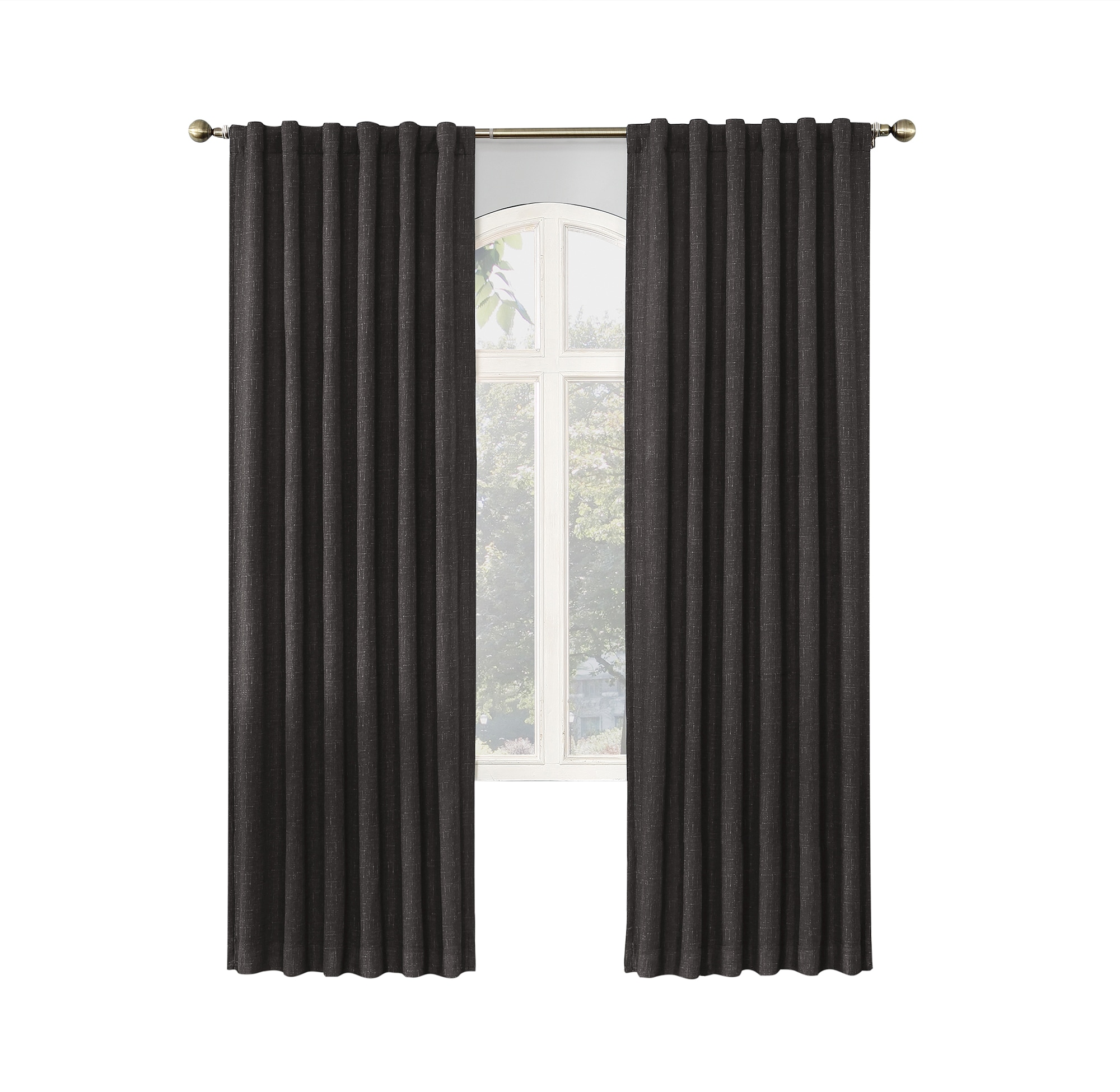 allen + roth 51525 63-Inches Coal Room darkening Thermal lined Back tab Single curtain panel