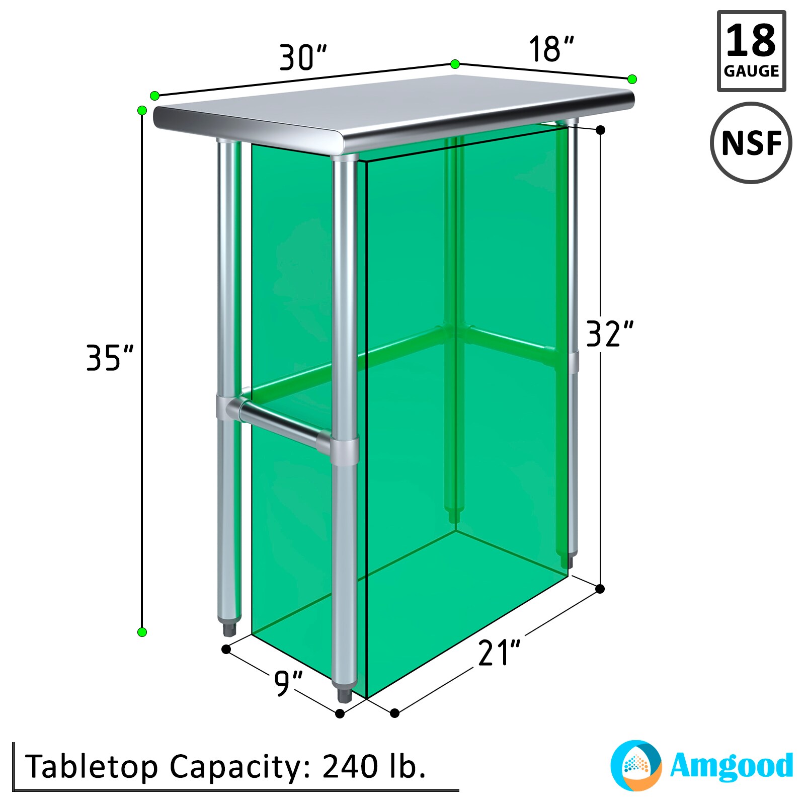 Amgood LWT-1830-RCB Kitchen-Furniture - View #3