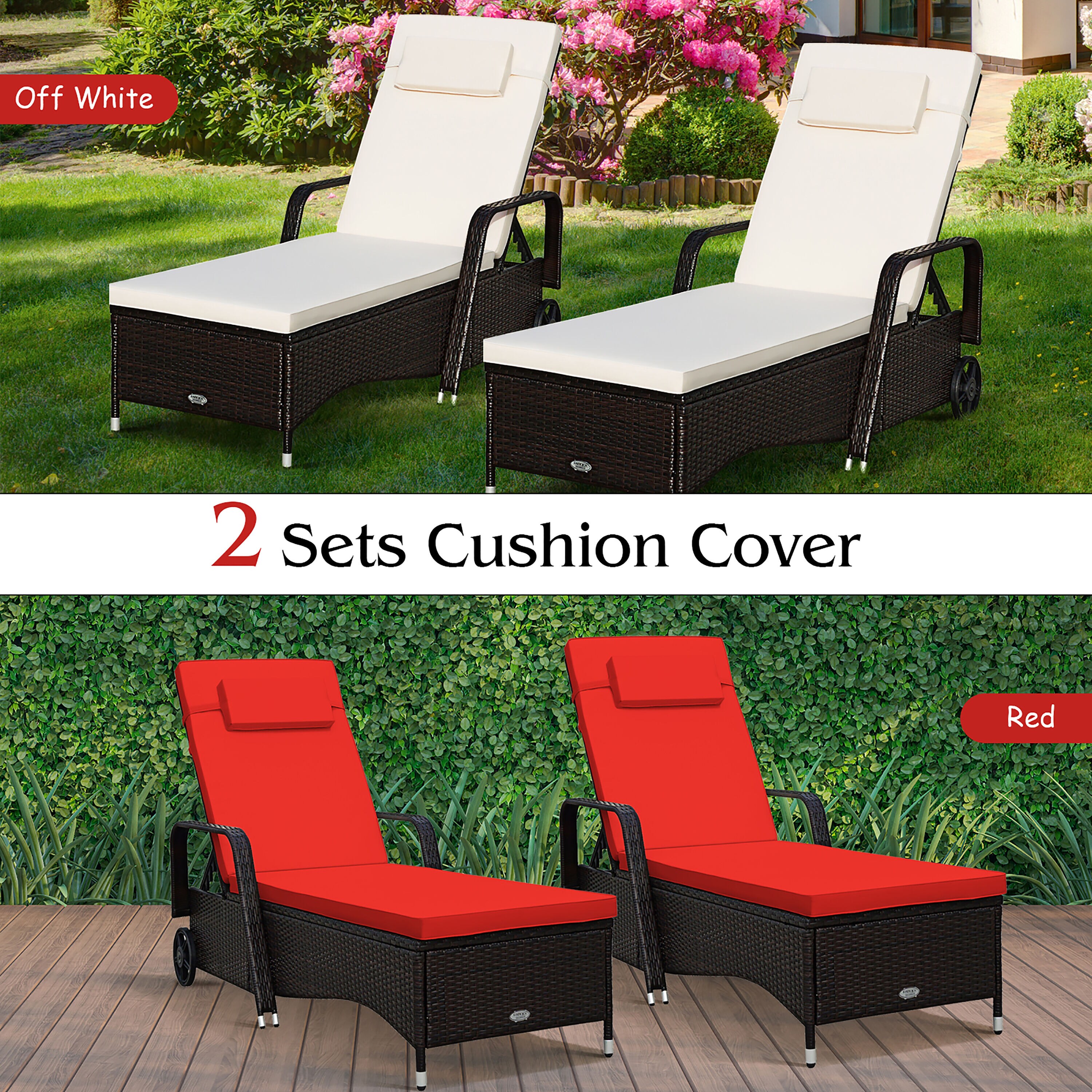 Costway HW66946WH-RE Patio-Chairs - View #5