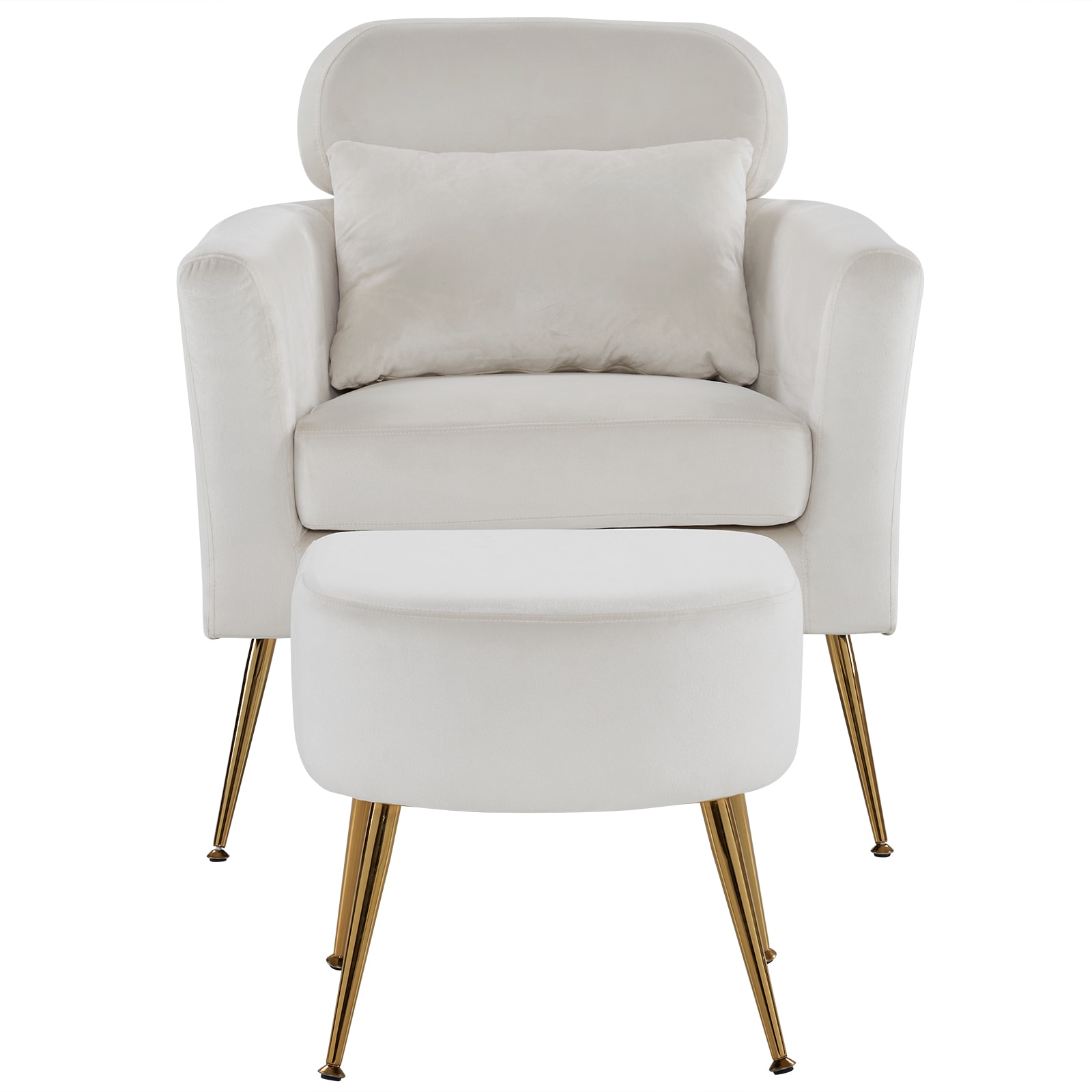 Winado LO1G52002591 Modern Off-white Velvet Accent Chair
