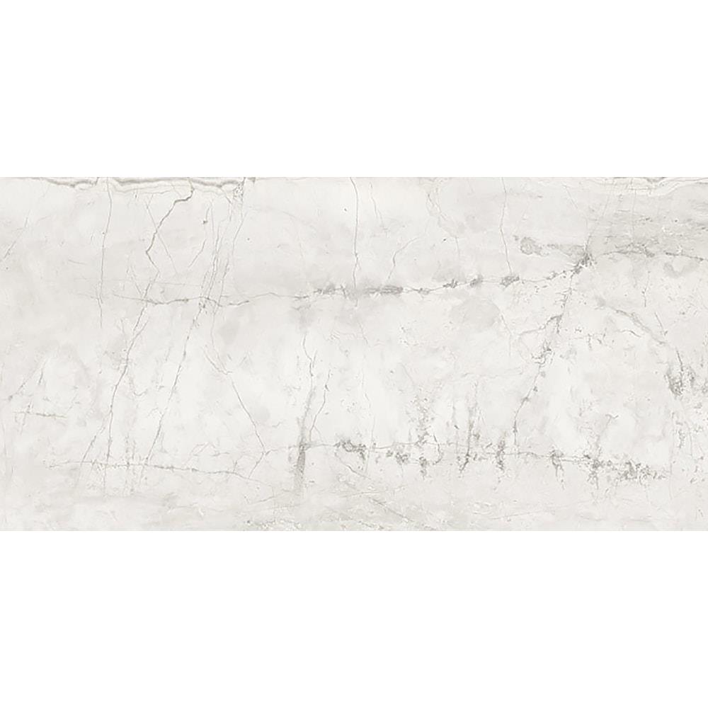 Marble Systems 100442-S Romano White 12-in x 24-in Polished Scale Floor and Wall Tile Sample