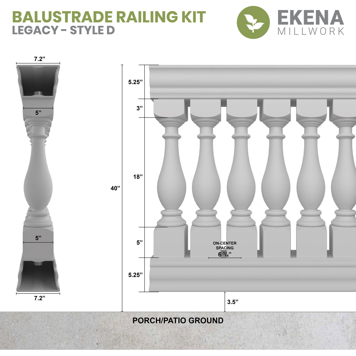 Ekena Millwork BALK40X168LGD railings - View #2