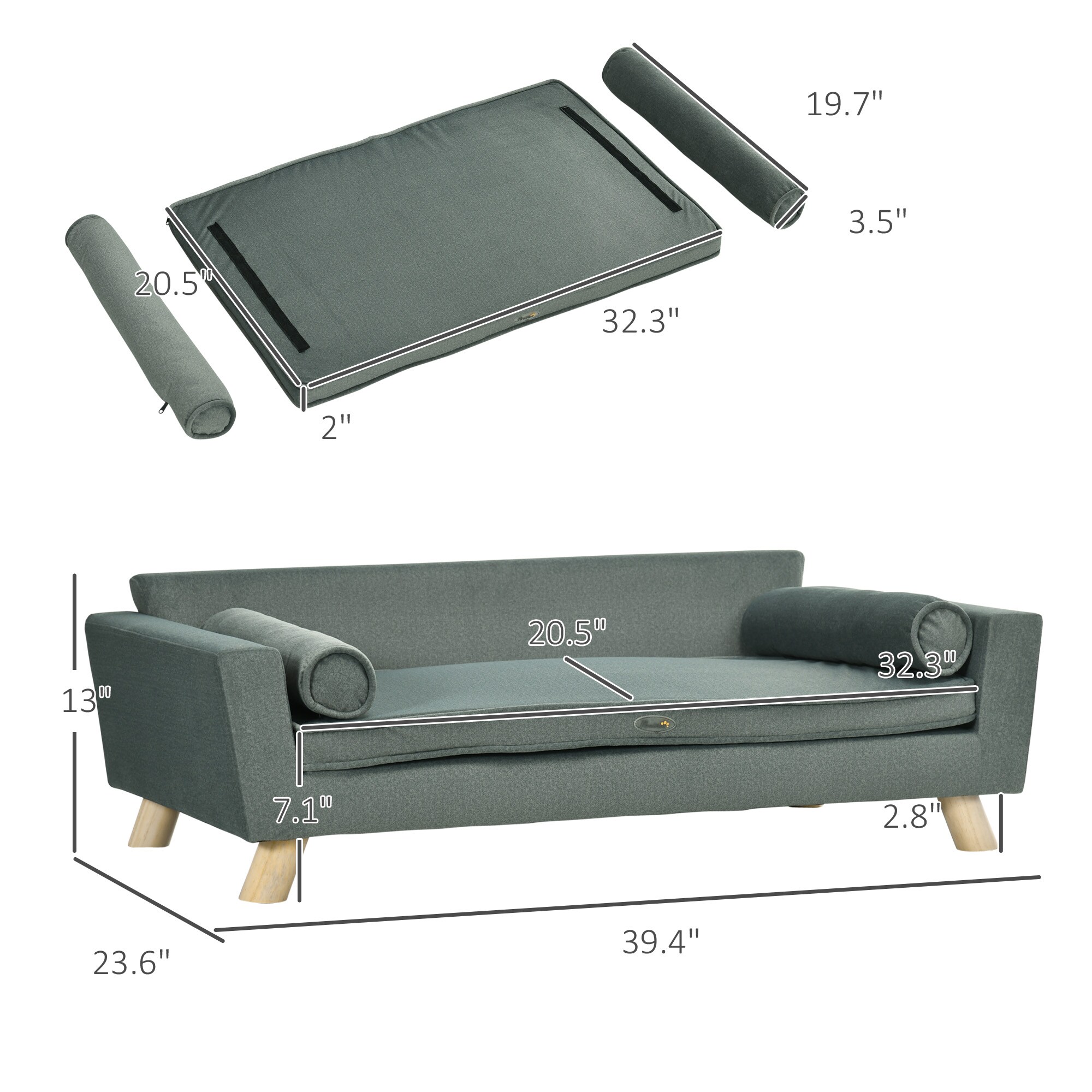 PawHut D04-255V00GY Pet-Beds - View #3