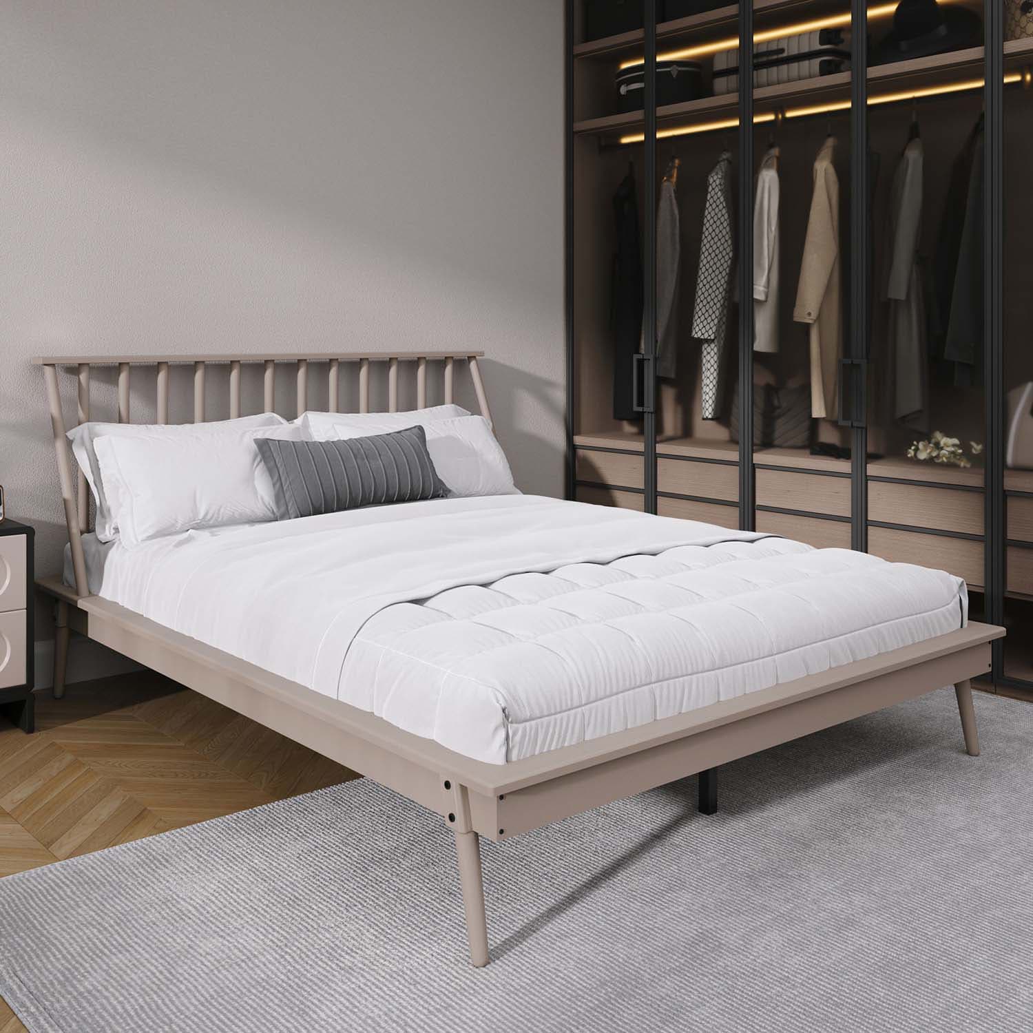 CasePiece C226QPL-WT-WD White Queen Wood Platform Bed
