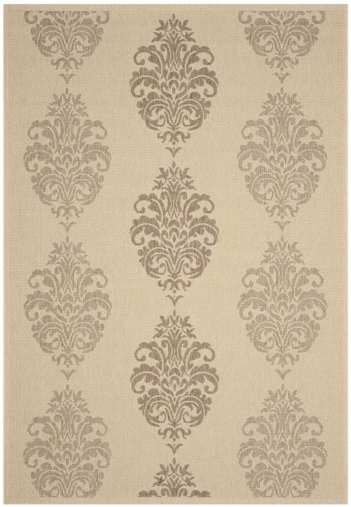Safavieh CY2720-3001-6 Courtyard Bermuda 7 x 10 (ft) Loomed Polypropylene Natural/Brown Rectangular Indoor/Outdoor Damask Area rug