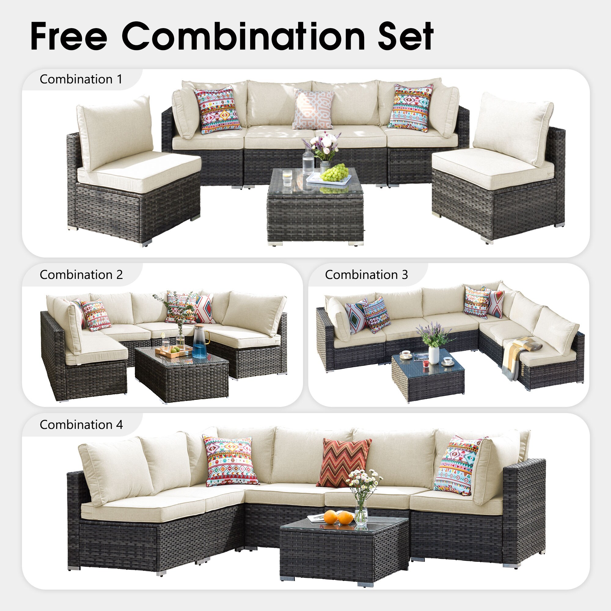 Rattan sectional online set