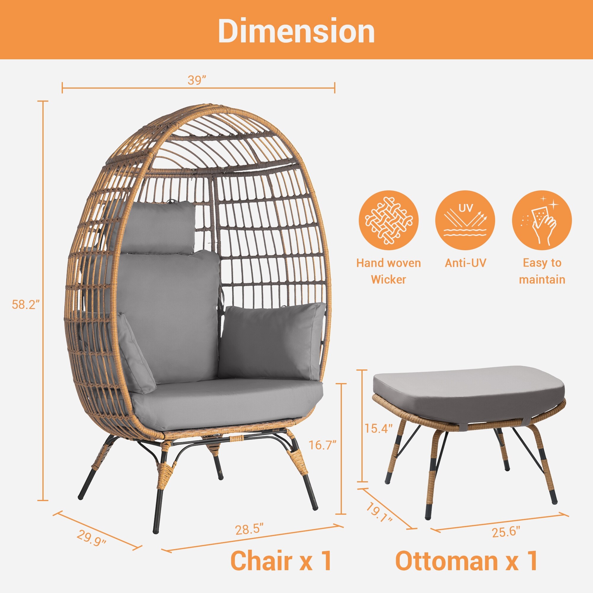SANSTAR L-JDC63LY-AD Patio-Conversation-Sets - View #2