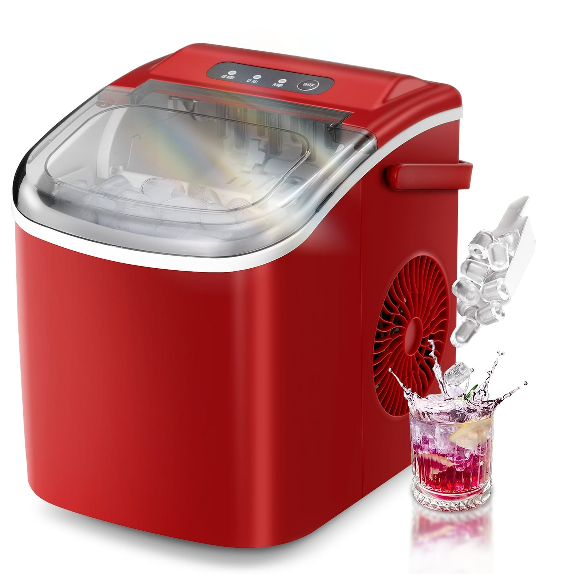 Antarctic Star Z5812H-RED 26-lb Ice Per day Countertop or portable Bullet Ice Maker ( Red )
