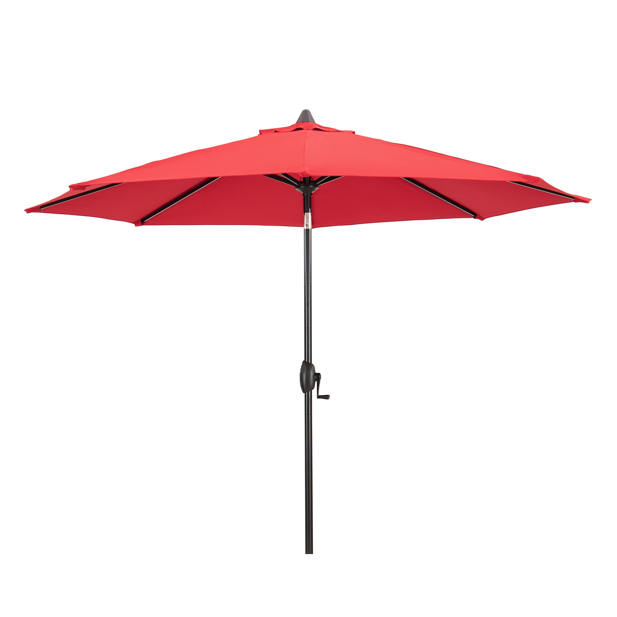 PEAK HOME FURNISHINGS 970119 9-ft Aluminum Red Push-button Tilt Market Patio Umbrella