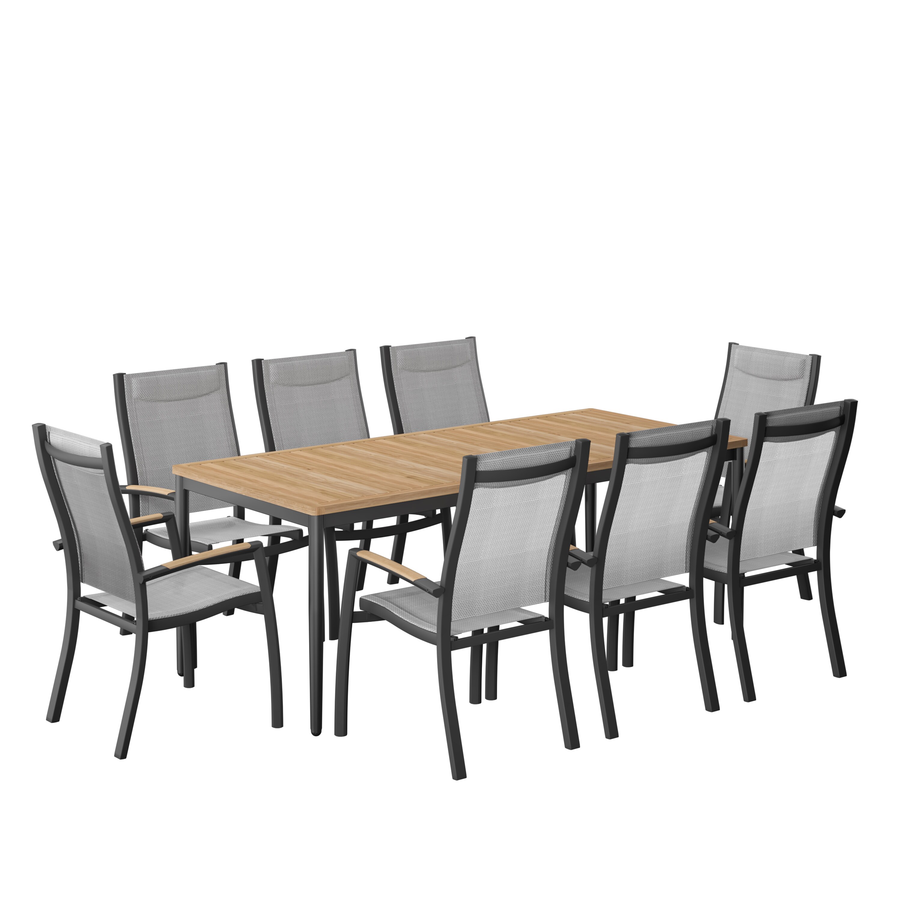 Amazonia Wood Patio Dining Set with Rectangle Table and Multiple Chairs