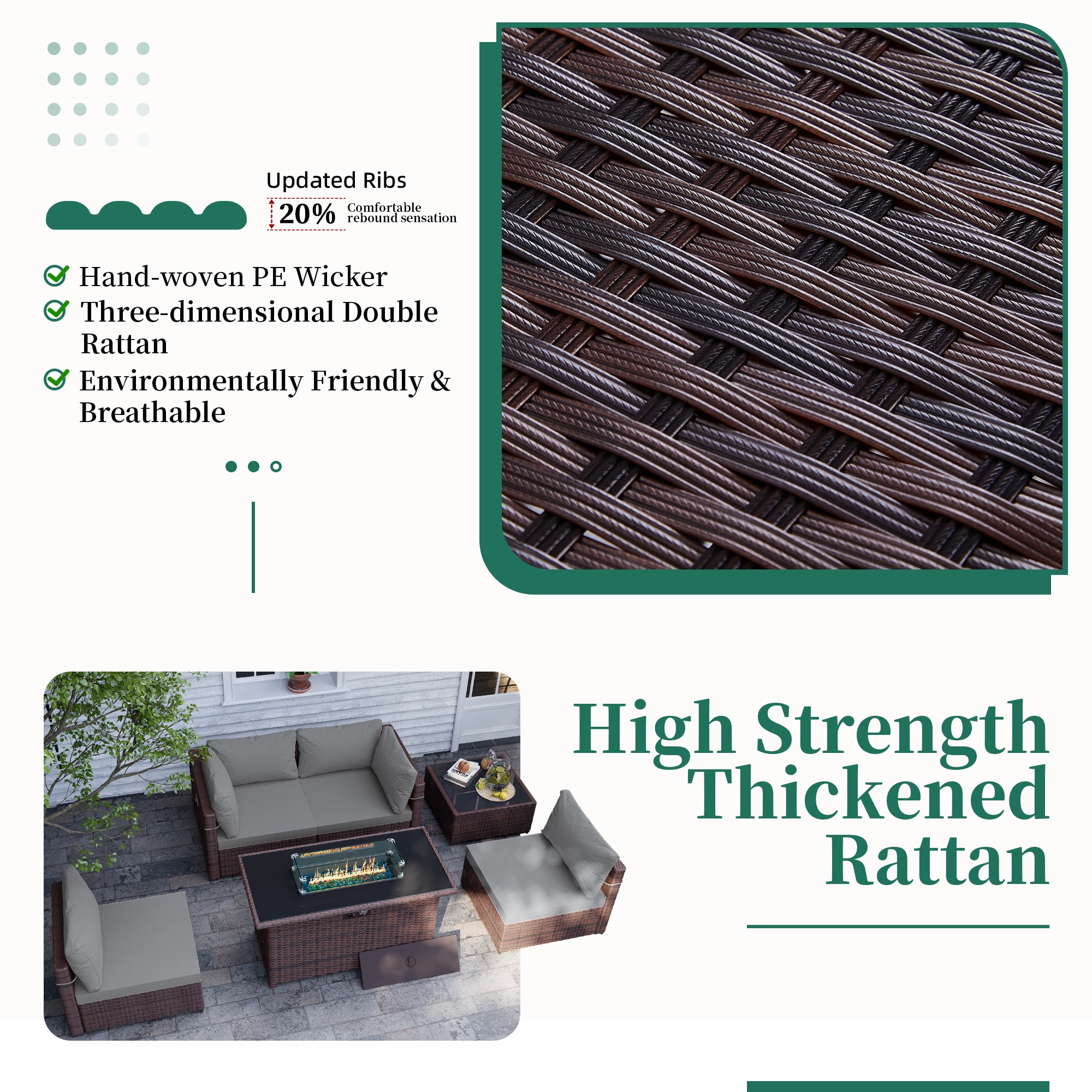 UPHA TBSF-AB43BR-LGRAY Patio-Conversation-Sets - View #4
