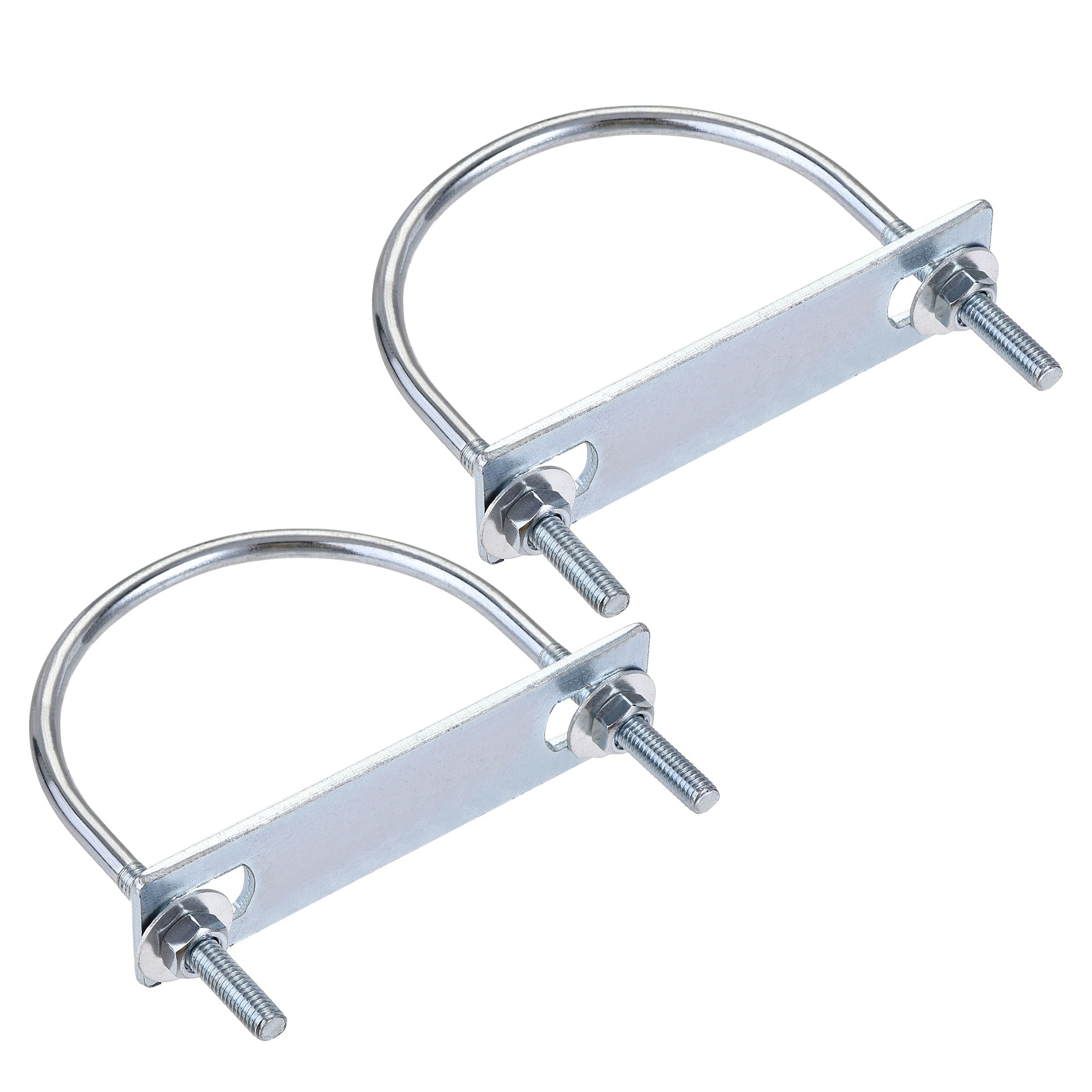 Unique Bargains Round U-Bolts 2 Sets 3.03inch(77mm) Inner Width 99mm Length Steel M6 with Nut Plate Washer