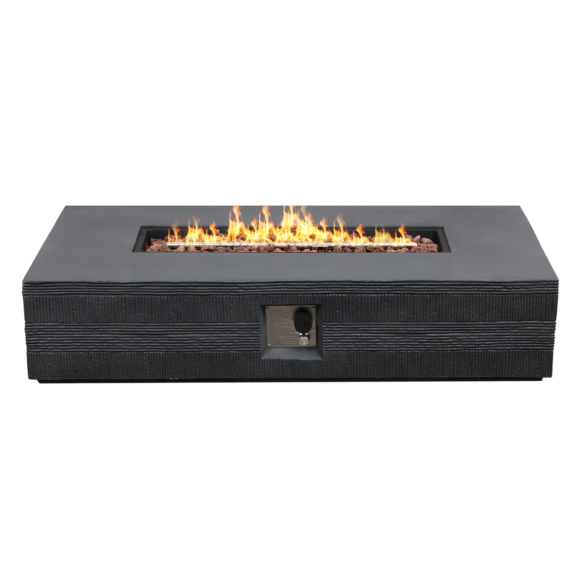 Patio Watcher LS-56MDK-SW 55.91-in W Dark Gray Concrete Rectangle Liquid propane Fire pit table