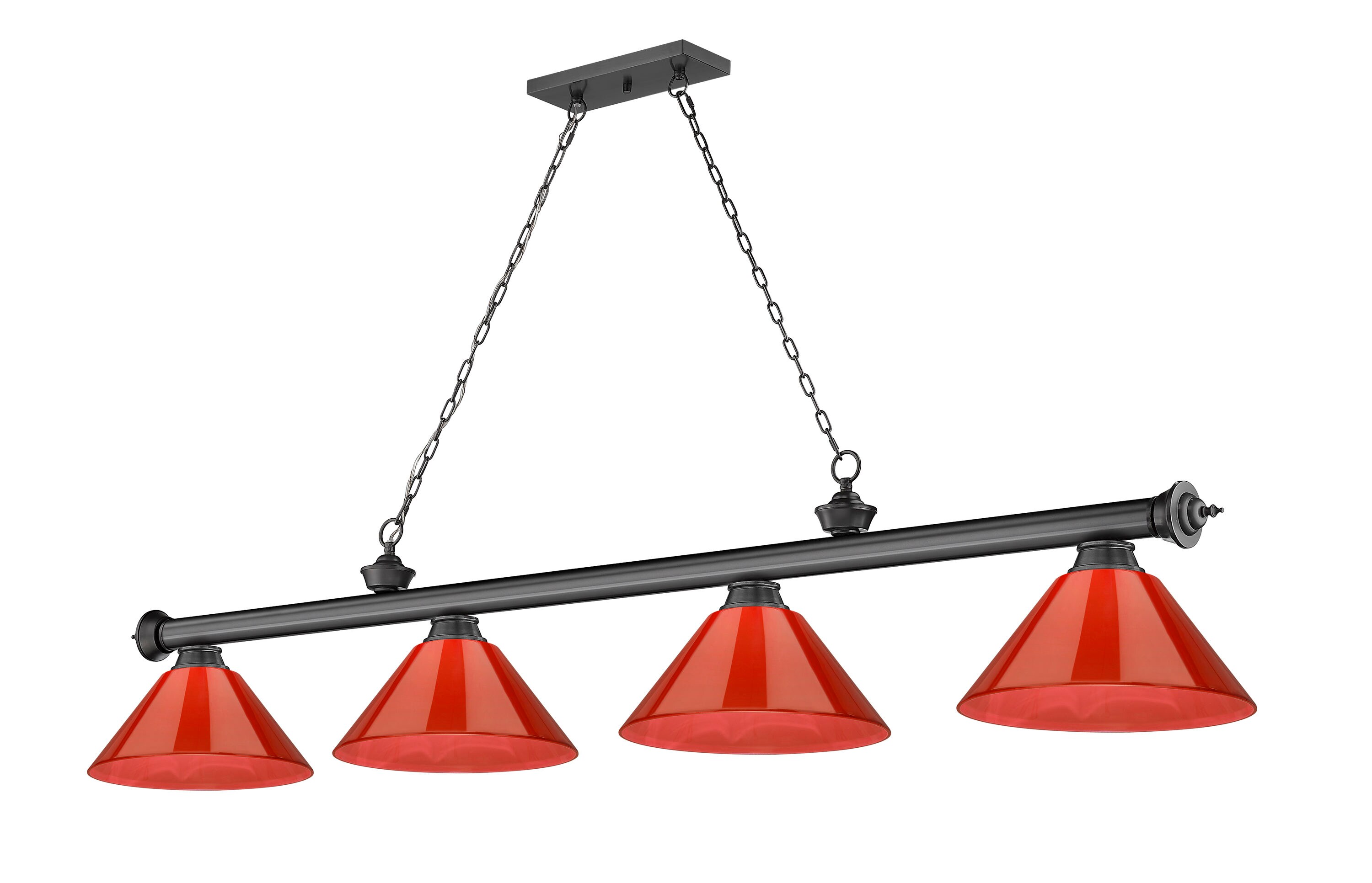 Z-Lite 2306-4BP-ARBG Cordon Bronze Plated Incandescent Medium Base (e-26) Pool Table Lighting
