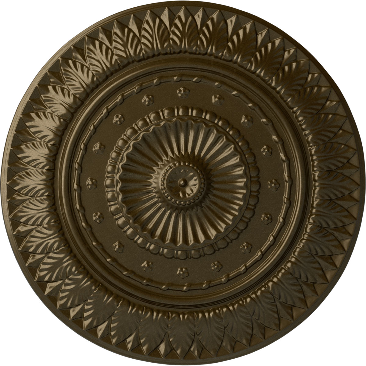 Ekena Millwork CM26CSBRS Christopher 26.625-in W x 26.625-in L Painted Brass Polyurethane Whole Ceiling Medallion