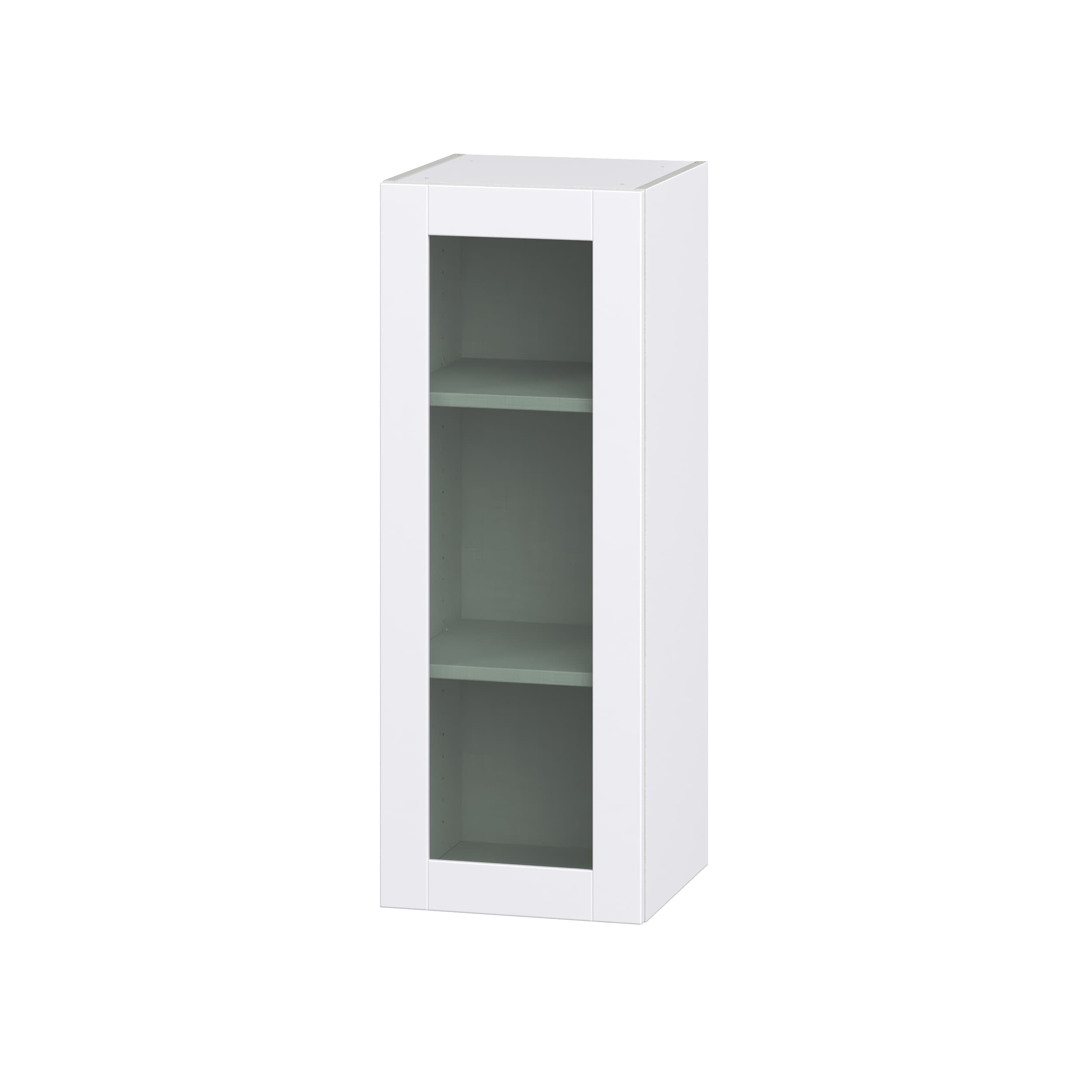 Hugo&Borg DSWG1540(L/R)-RM Rosemont 15-in W x 40-in H x 14-in D Glacier White Wall Fully assembled Cabinet (Glass Panel Glass)