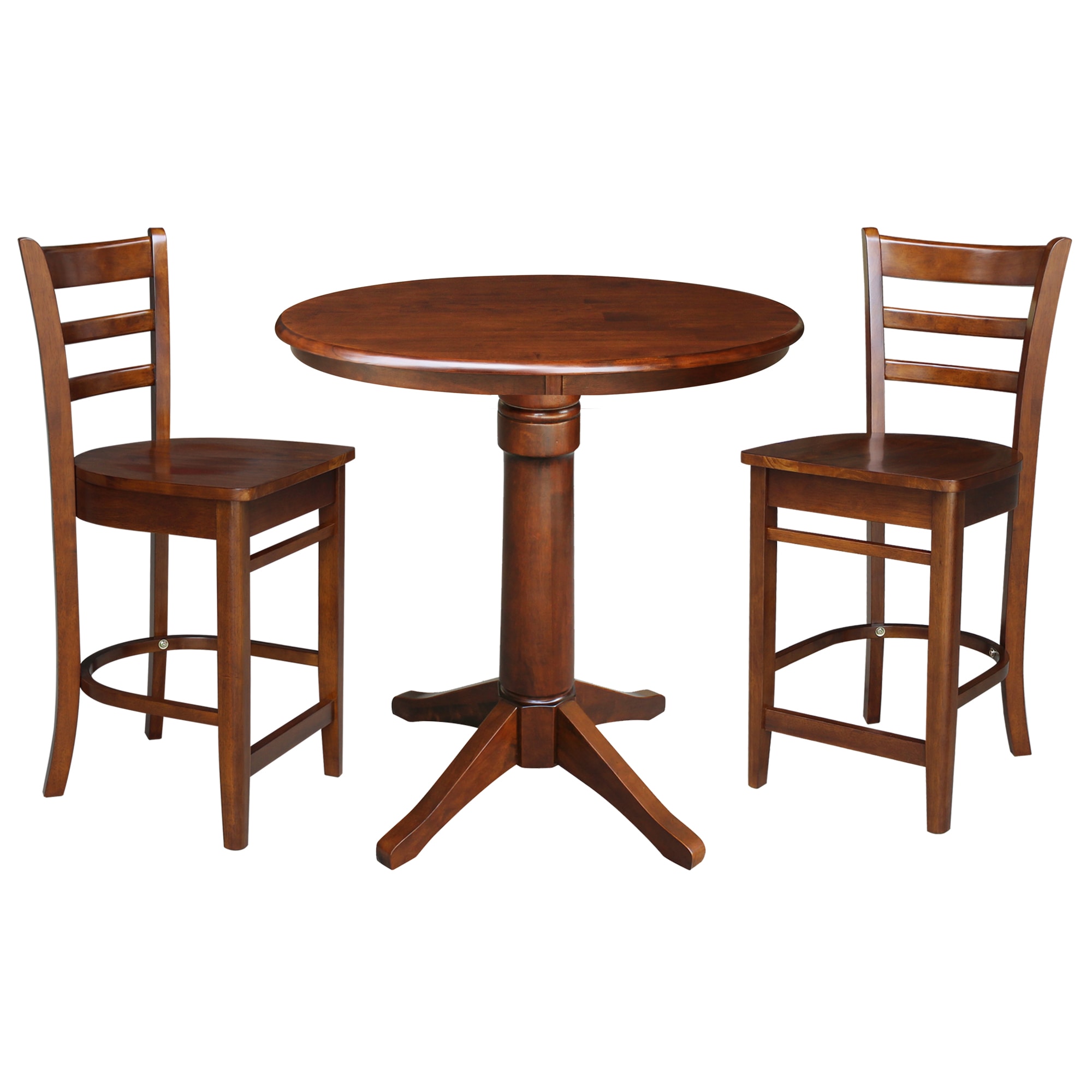 International Concepts K581-36RT-27-S6172-2 Espresso Traditional Dining Room Set with Round Table (Seats 2)