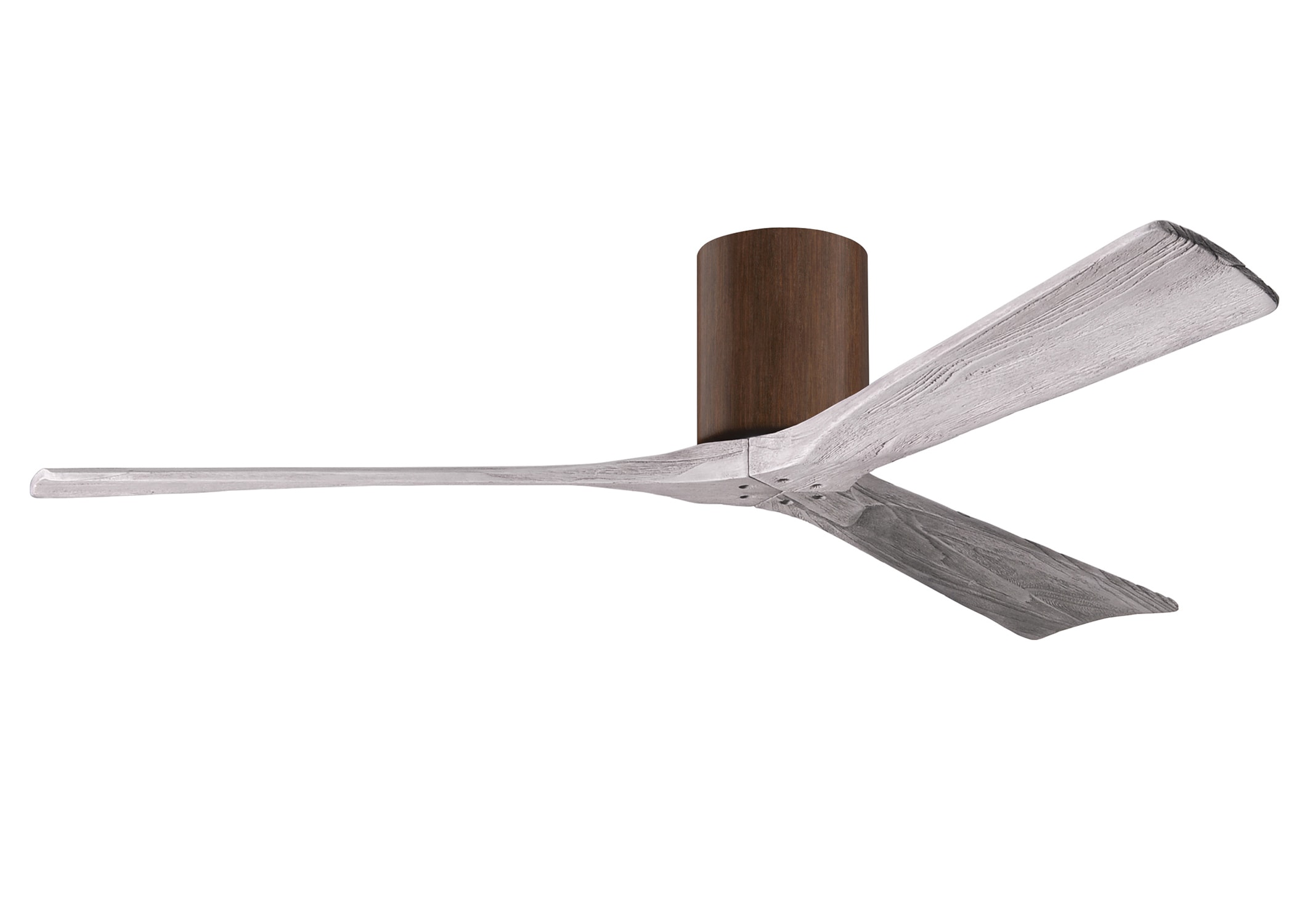 Matthews Fan Company IR3H-WN-BW-60 Irene-3H 60-in Outdoor Flush Mount Walnut with Barnwood Tone Blades Ceiling Fan Without Light - Remote Included ( 3 -Blade )