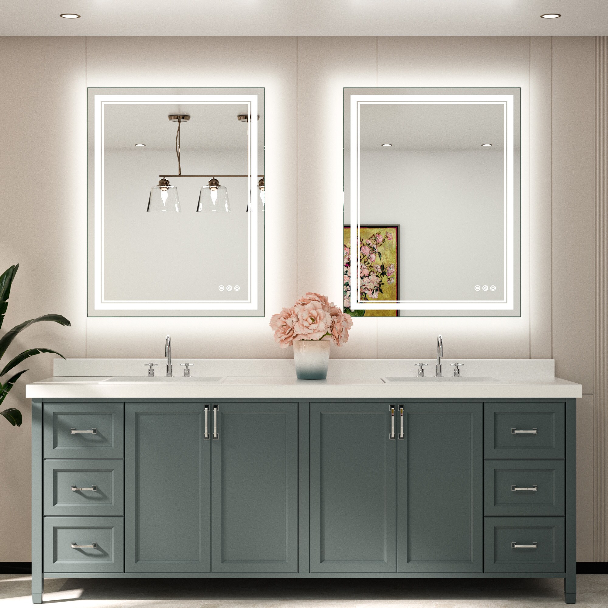 Keonjinn LW-JZ-ZBGSSW-7191 Framed-Bath-Mirrors - View #2