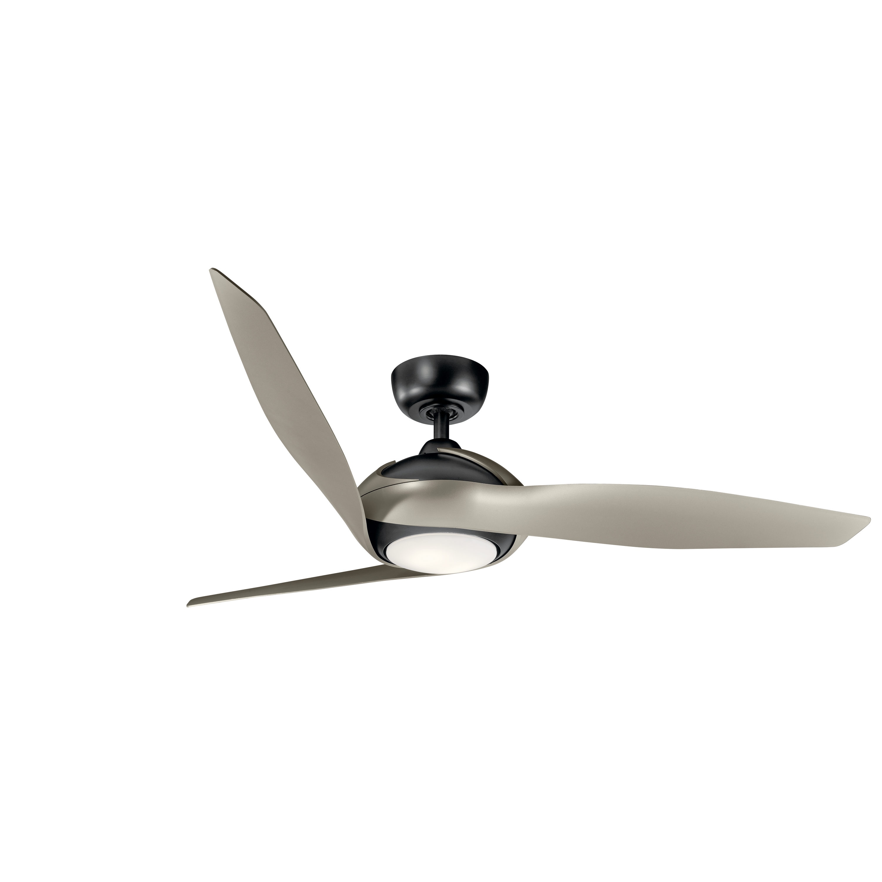 Kichler 300200SBK Zenith 60-in Integrated LED Satin Black with Silver Blades Ceiling Fan With Light ( 3 -Blade )