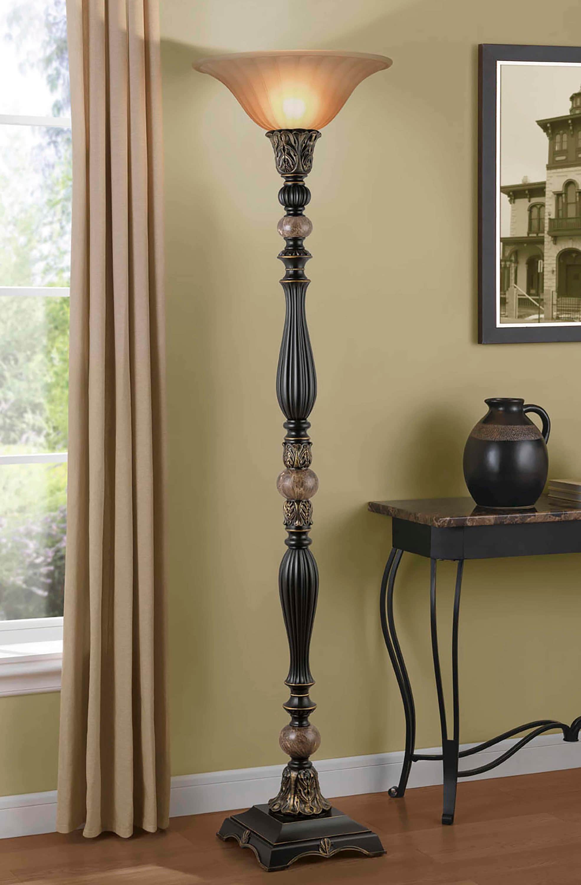allen + roth Barada 72-in Bronze with Gold Highlights Floor Lamp in the Floor Lamps department at Lowes.com