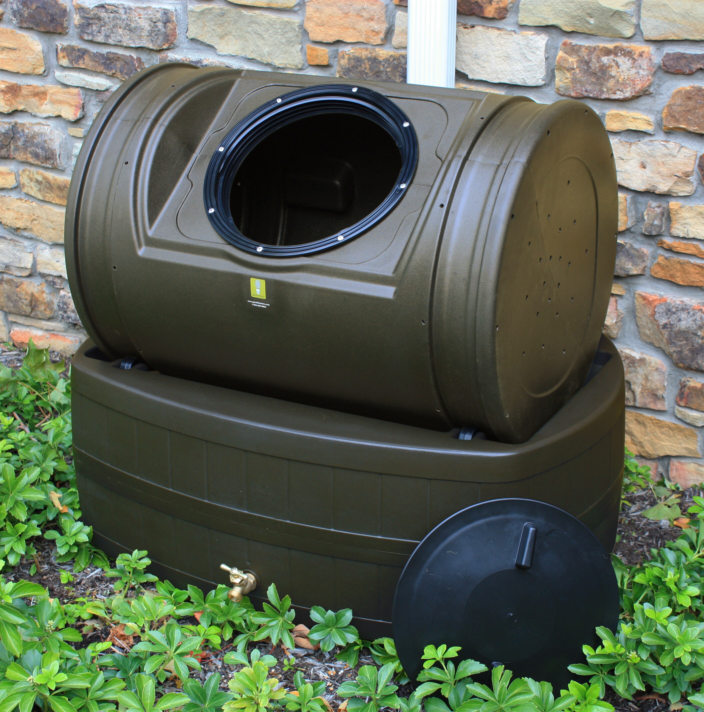 Compost Wizard 47 Plastic Combination Composter and Rain Barrel ...