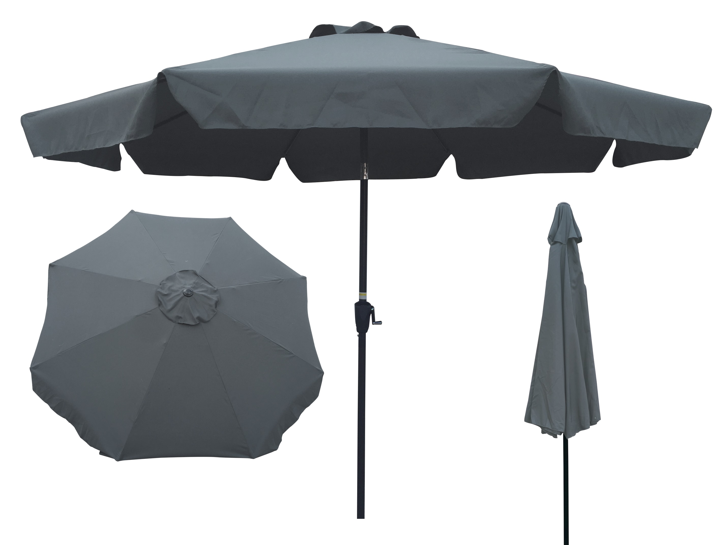  GTN27955 10-ft Steel Gray Push-button Tilt Garden Patio Umbrella
