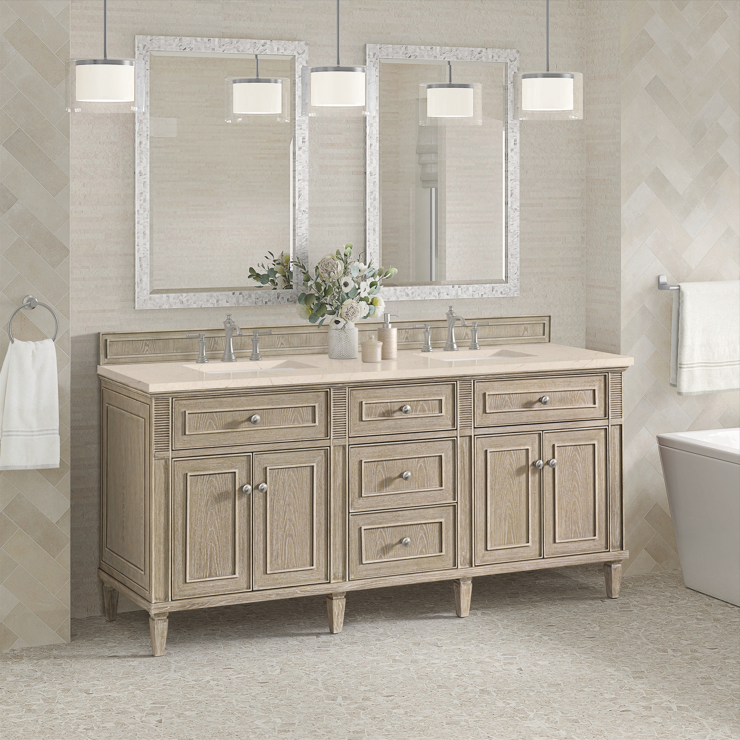 James Martin Vanities 424-V72-WWO-3EMR Bath-Vanity-Combo - View #3