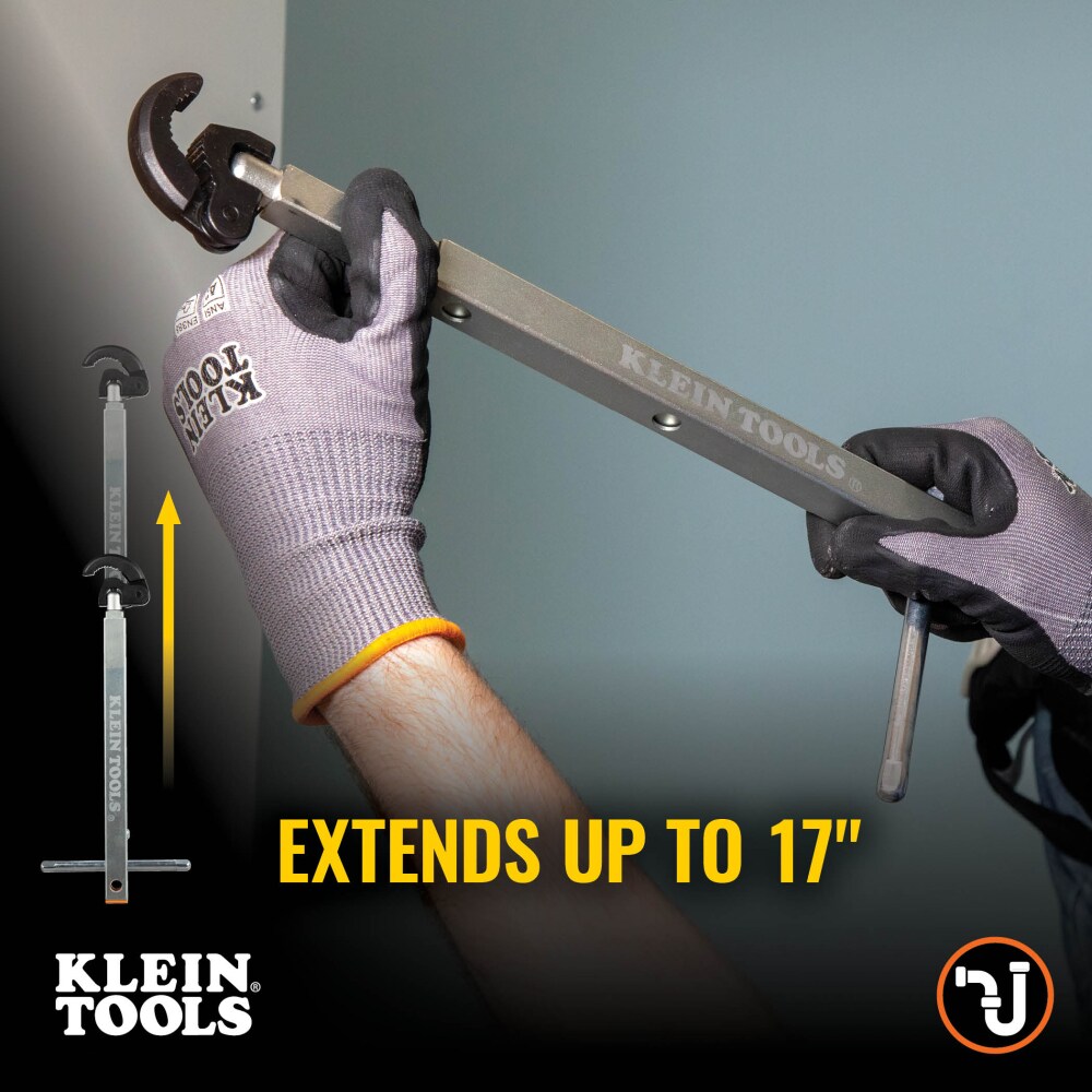 Adjustable Telescoping Silver Basin Wrench with Zinc Plated Handle
