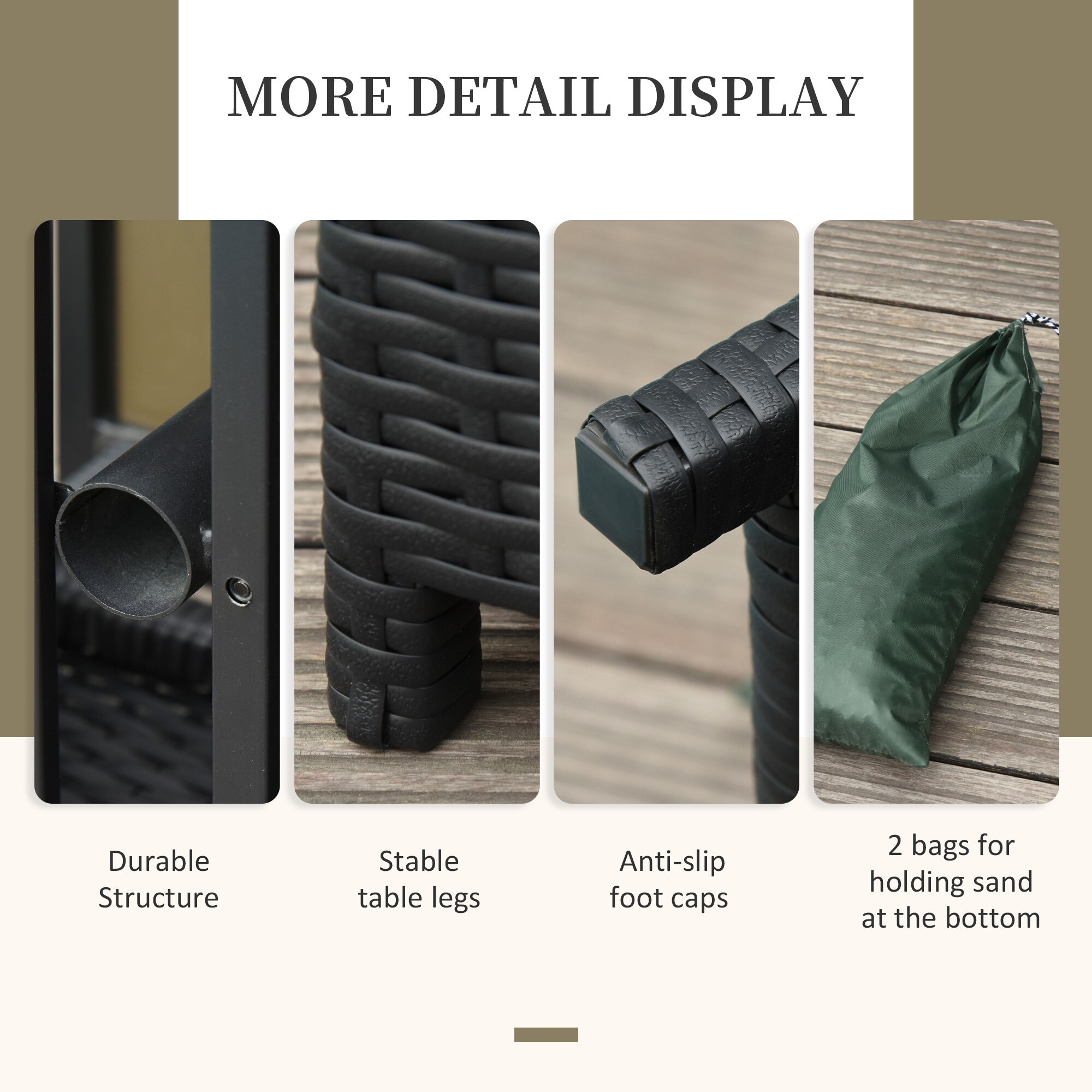 Outsunny 867-023BK Patio-Tables - View #7