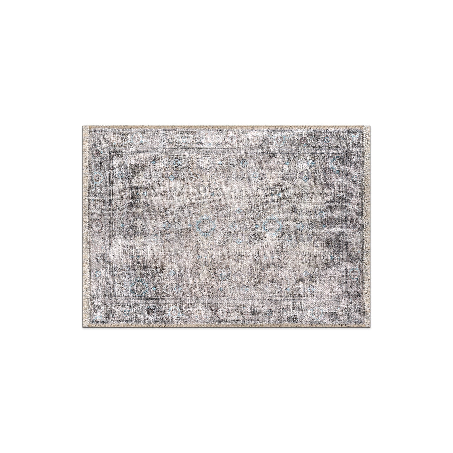 Olive and Gray Flat Woven Cotton Synthetic Washable Rug