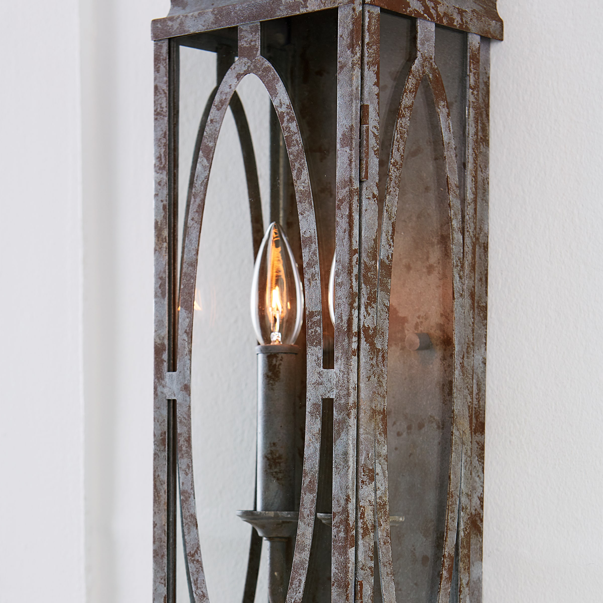 Patrice Deep Abyss 2-Light Rectangular Wall Sconce with Clear Panels