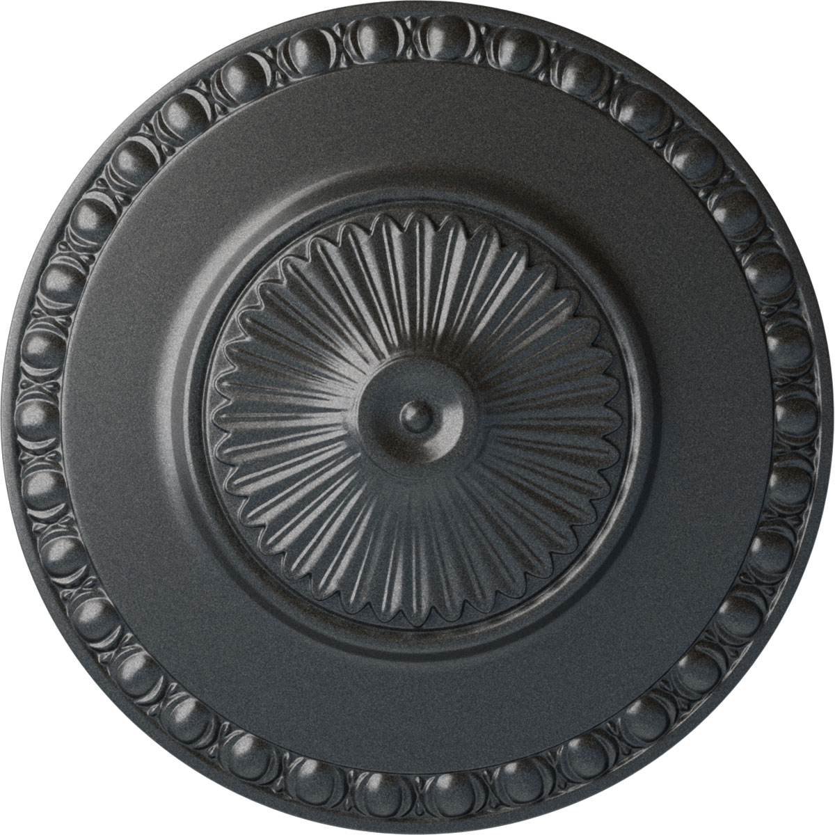 Ekena Millwork CM23LYPES Lyon 23.5-in W x 23.5-in L Painted Pewter Polyurethane Whole Ceiling Medallion