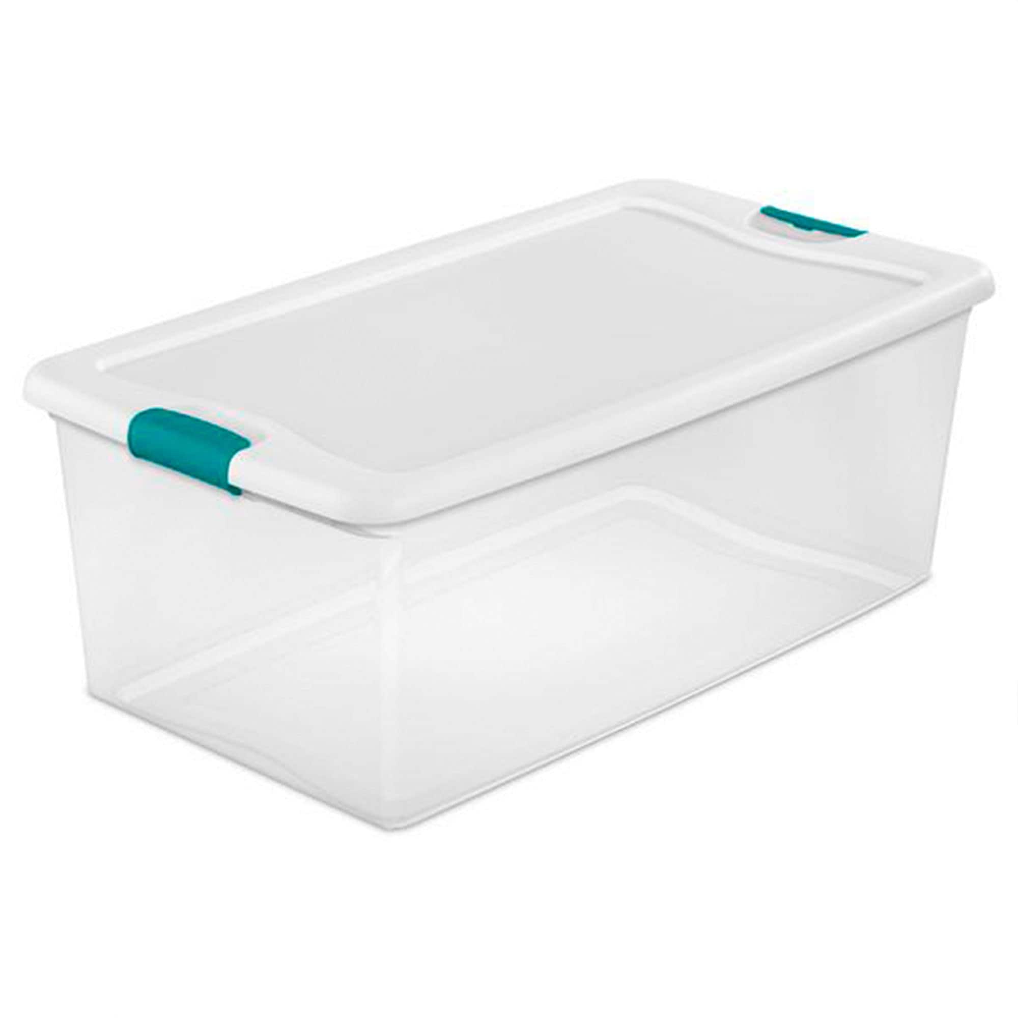 Sterilite 14998004 14998004 Clear Plastic Latch Box - 106 Quart Storage Solution