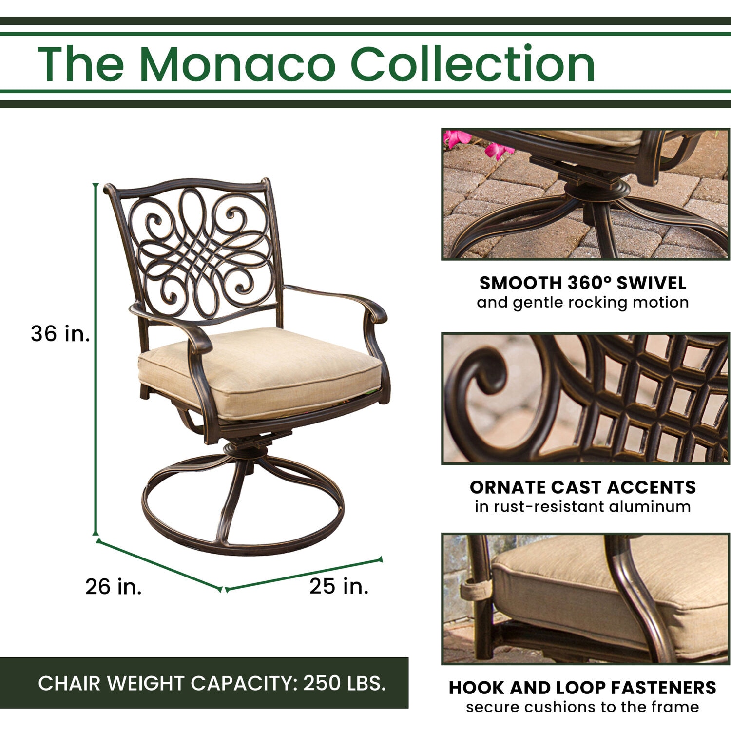 Hanover MONDN7PCSW6RDTLCSUT Patio-Dining-Sets - View #3
