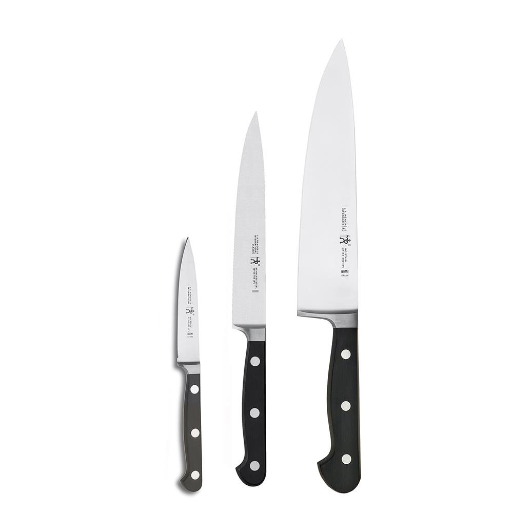 Zwilling J.A. Henckels International CLASSIC 3-pc Starter Knife Set -  Stainless Steel Blades, Plastic Handles - Includes 4-in, 6-in, and 8-in  Knives